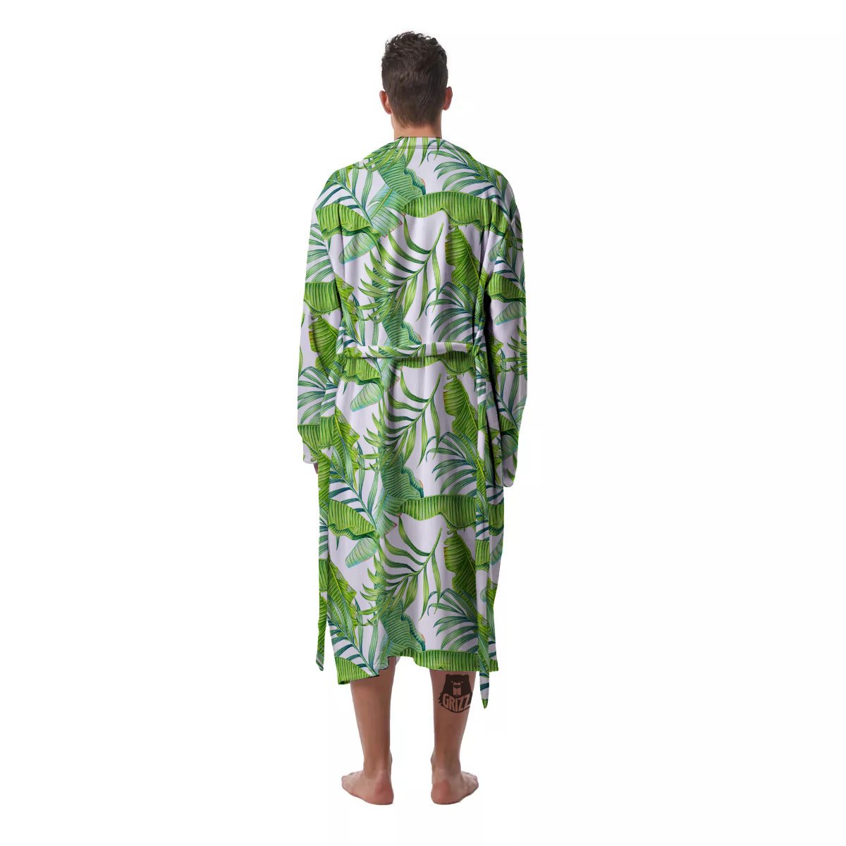 Banana Leave Palm Tree Print Pattern Men's Robe-grizzshop