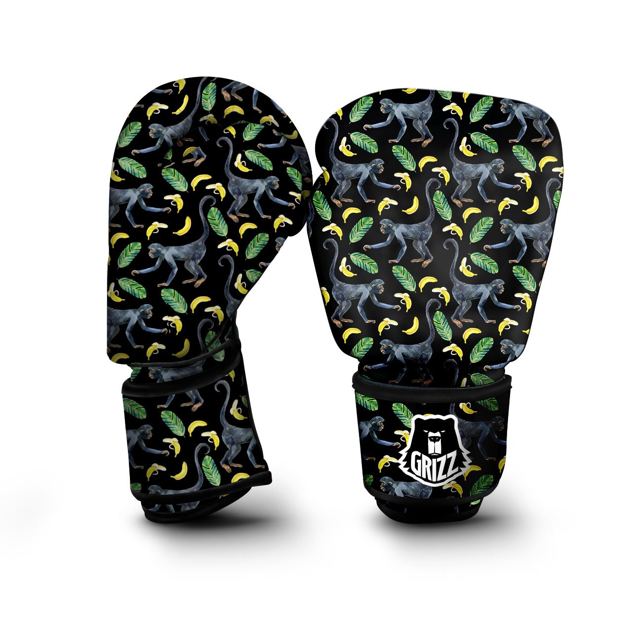 Banana Monkey Pattern Pattern Boxing Gloves-grizzshop