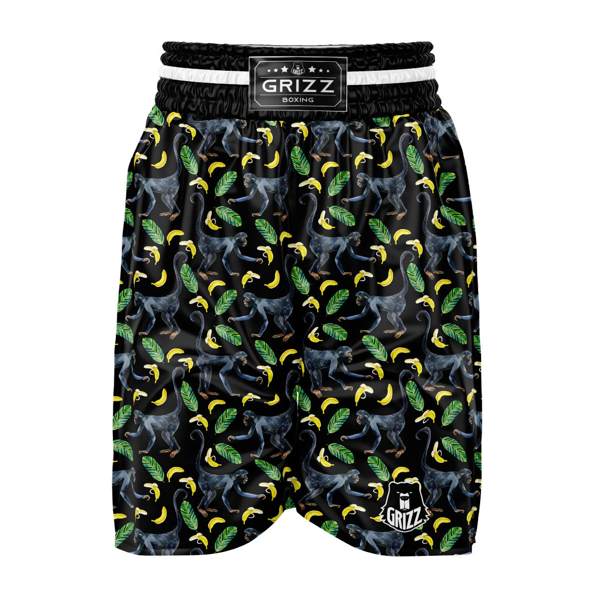 Banana Monkey Pattern Pattern Boxing Shorts-grizzshop