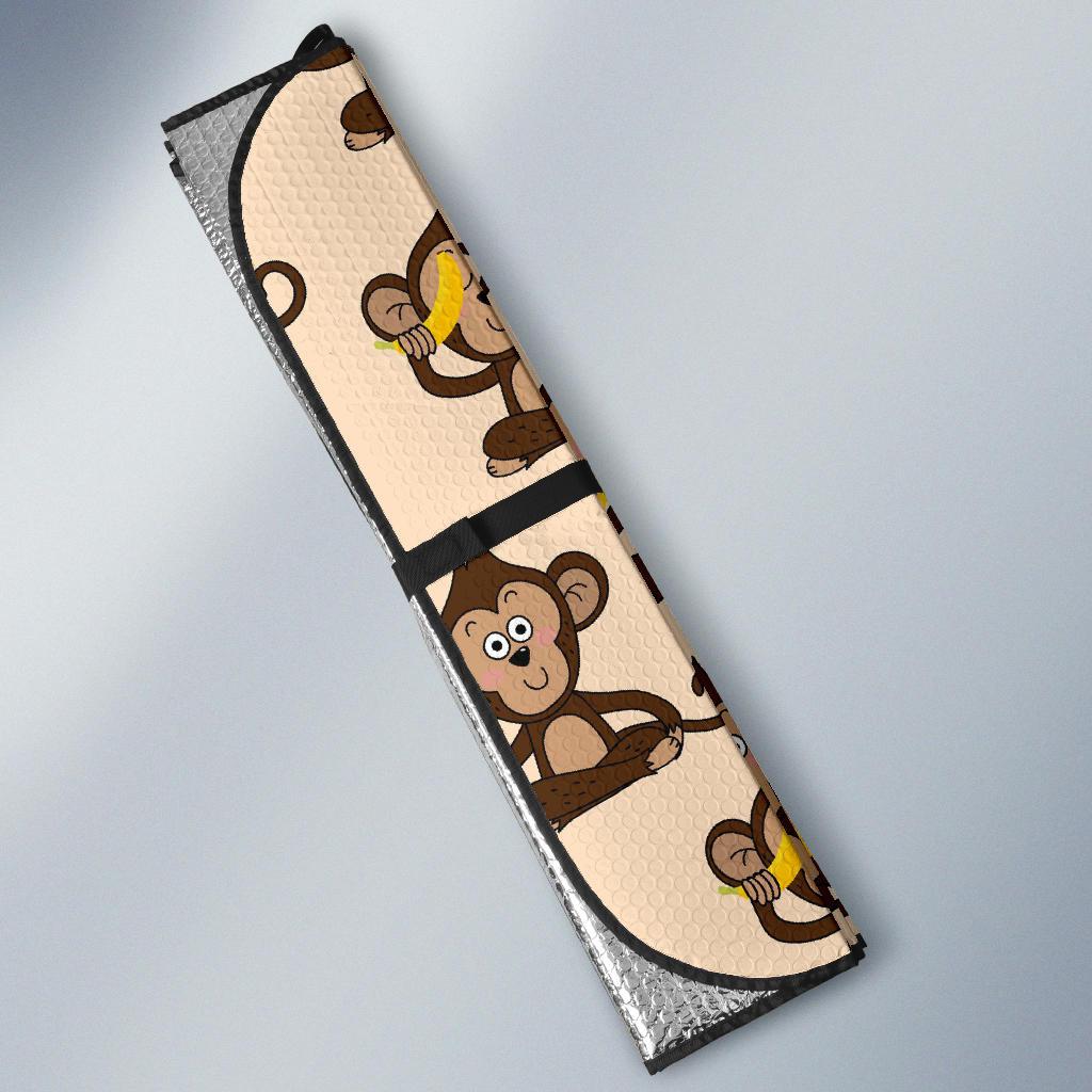 Banana Monkey Print Pattern Car Sun Shade-grizzshop