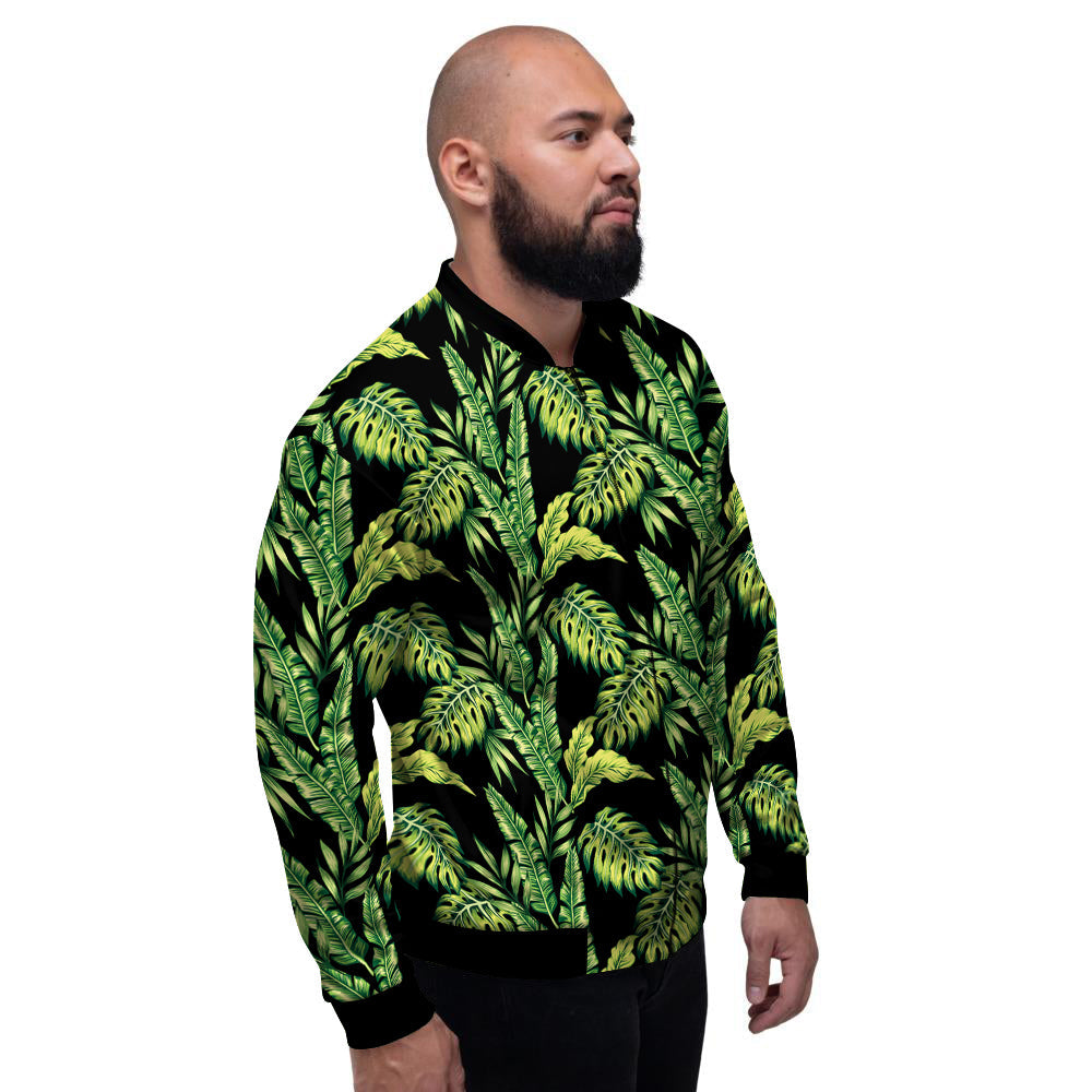 Banana Palm Leaf Print Pattern Men's Bomber Jacket-grizzshop