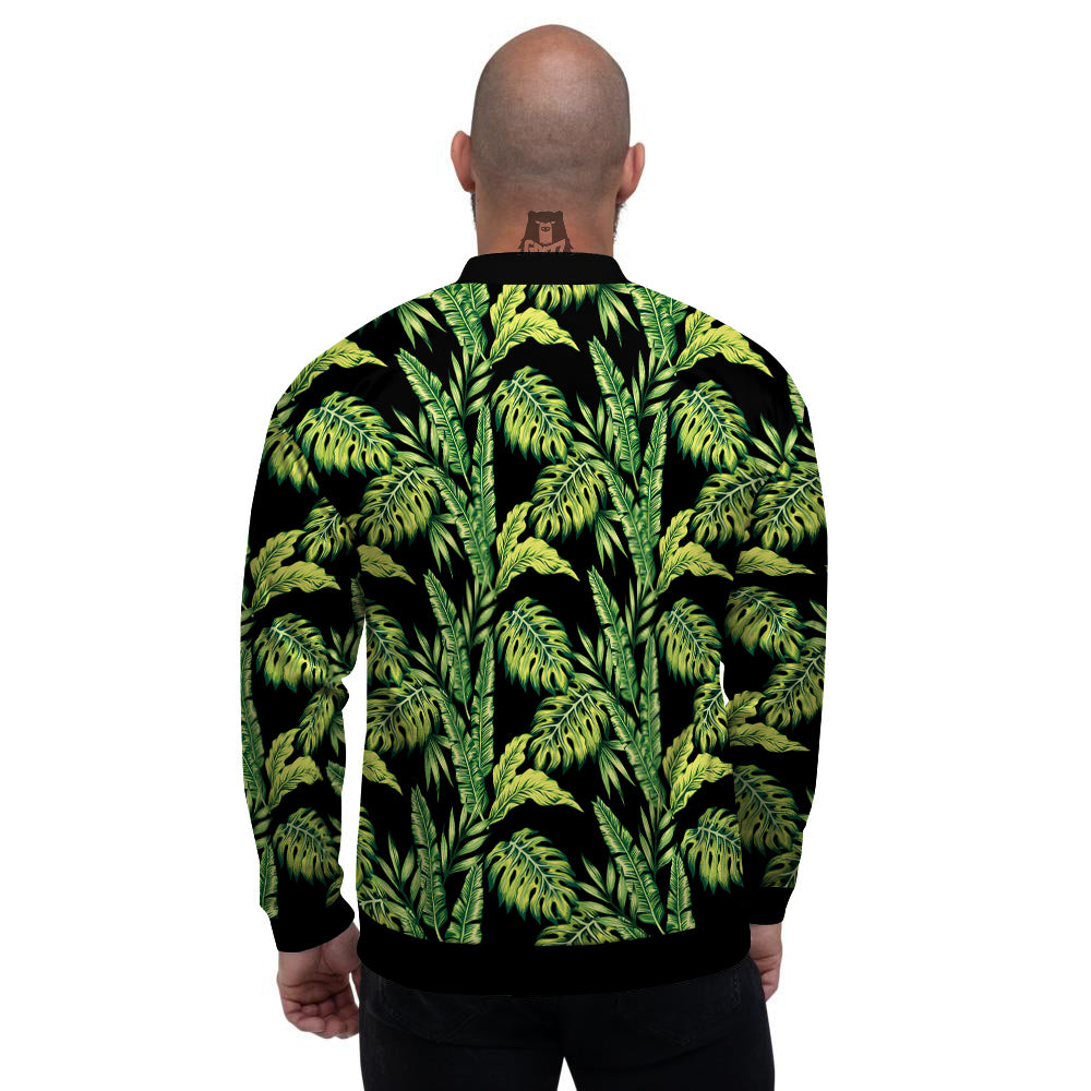 Banana Palm Leaf Print Pattern Men's Bomber Jacket-grizzshop