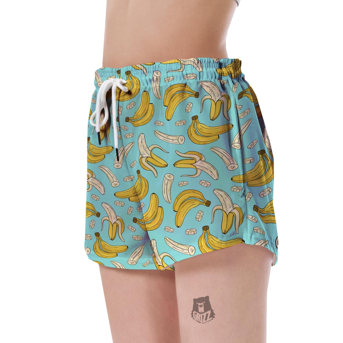 Banana Pattern Print Women's Shorts-grizzshop