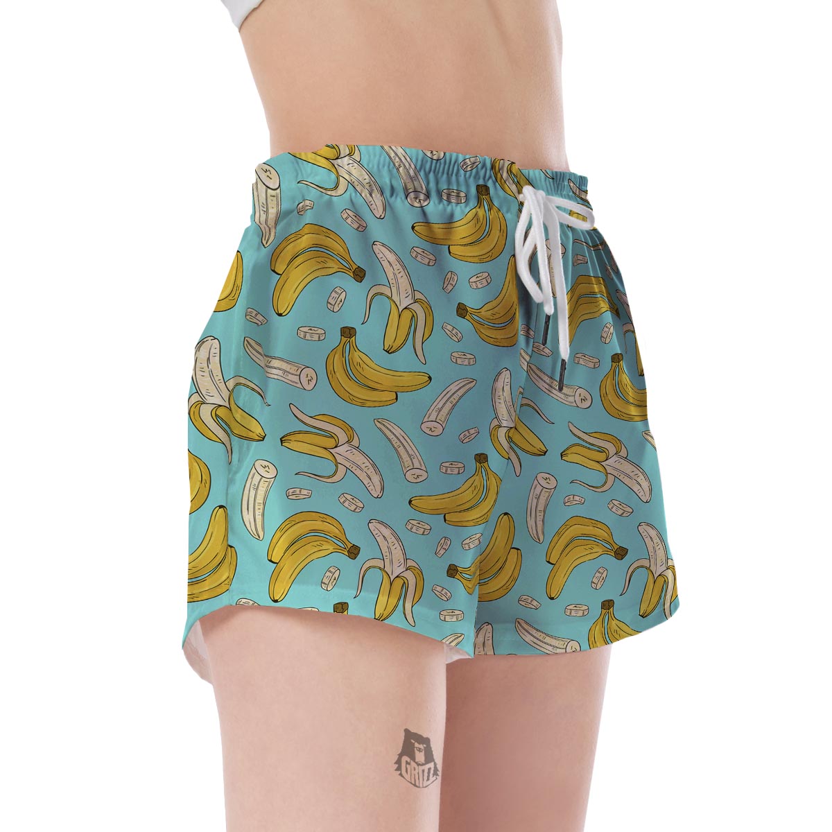 Banana Pattern Print Women's Shorts-grizzshop