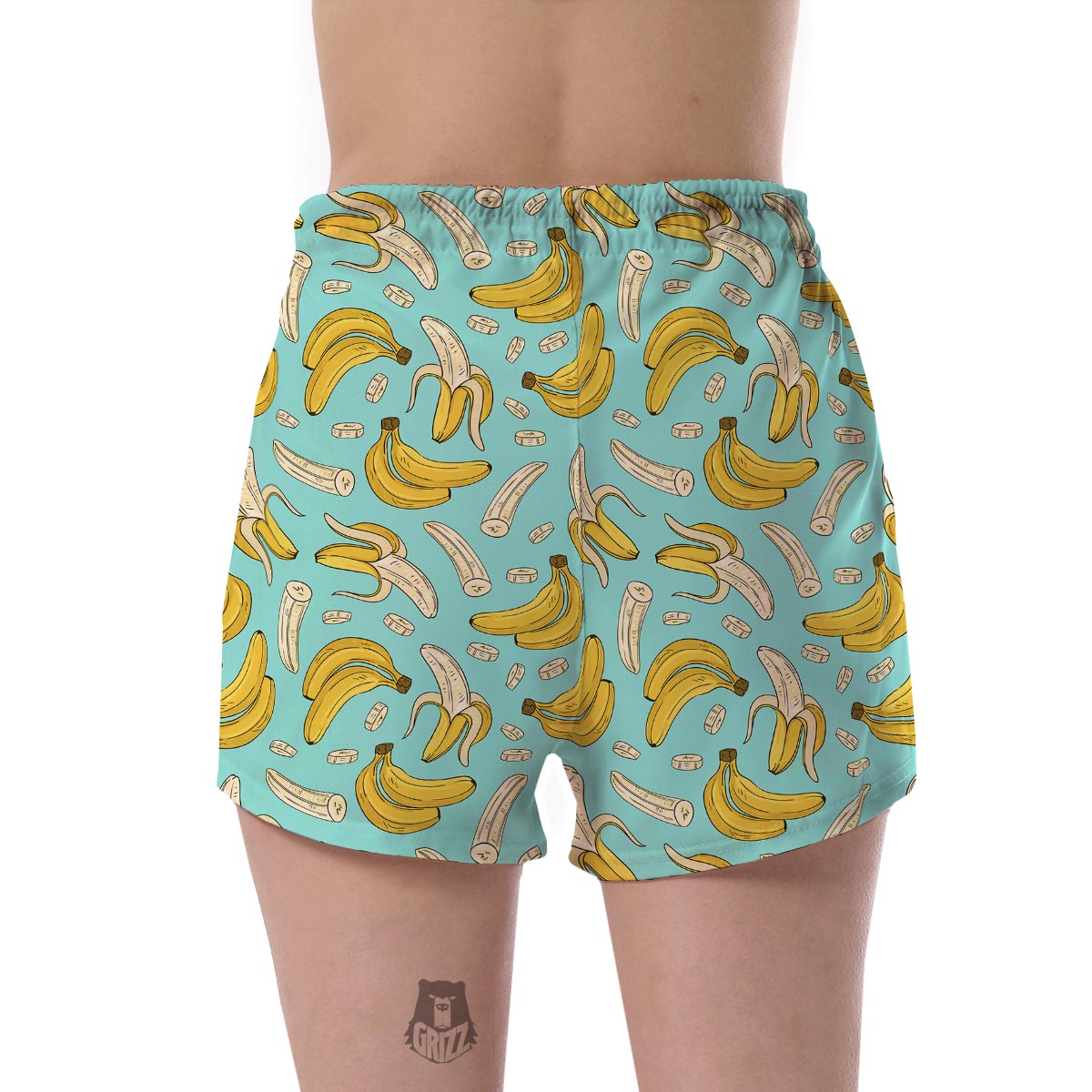 Banana Pattern Print Women's Shorts-grizzshop