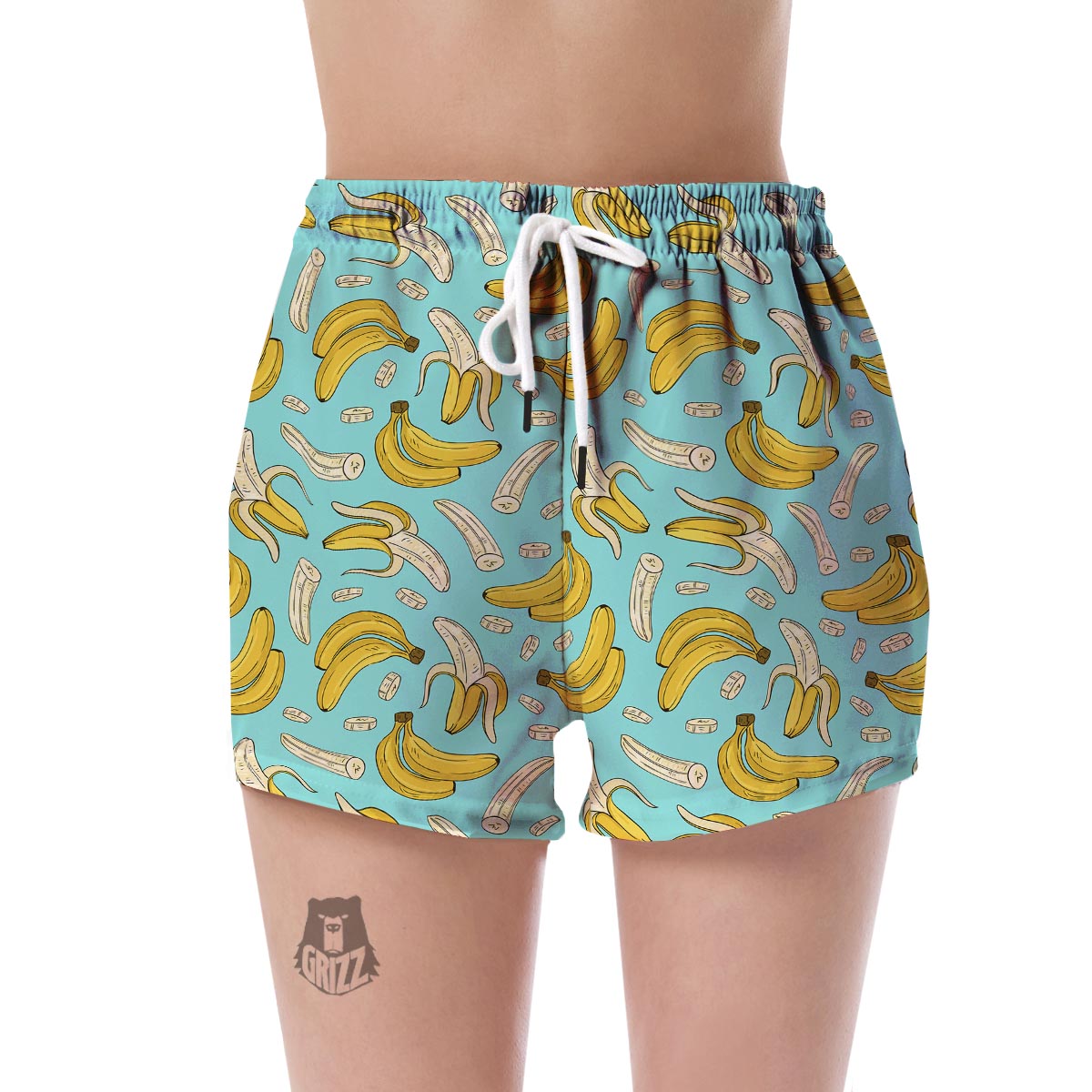 Banana Pattern Print Women's Shorts-grizzshop