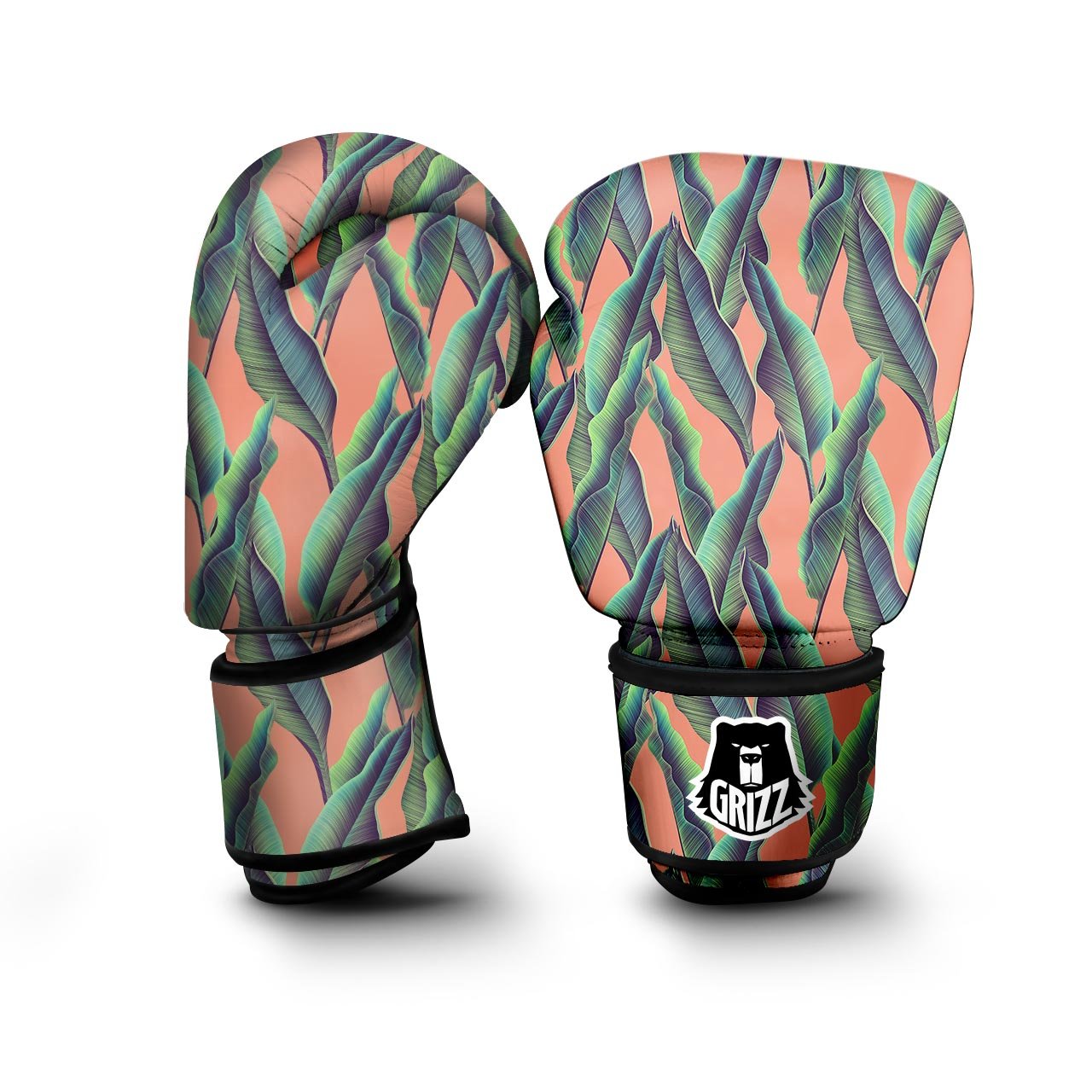 Banana Leaf Tropical Print Pattern Boxing Gloves-grizzshop