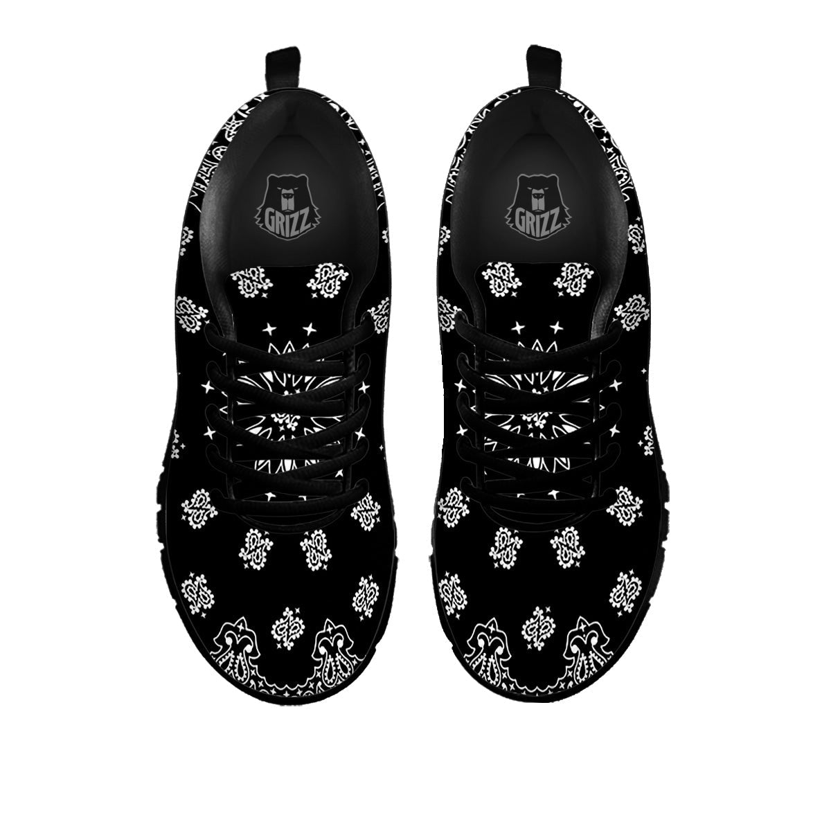 Bandana Black Paisley Print Black Sneaker-grizzshop