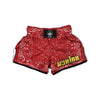 Bandana Red Paisley Print Pattern Muay Thai Boxing Shorts-grizzshop