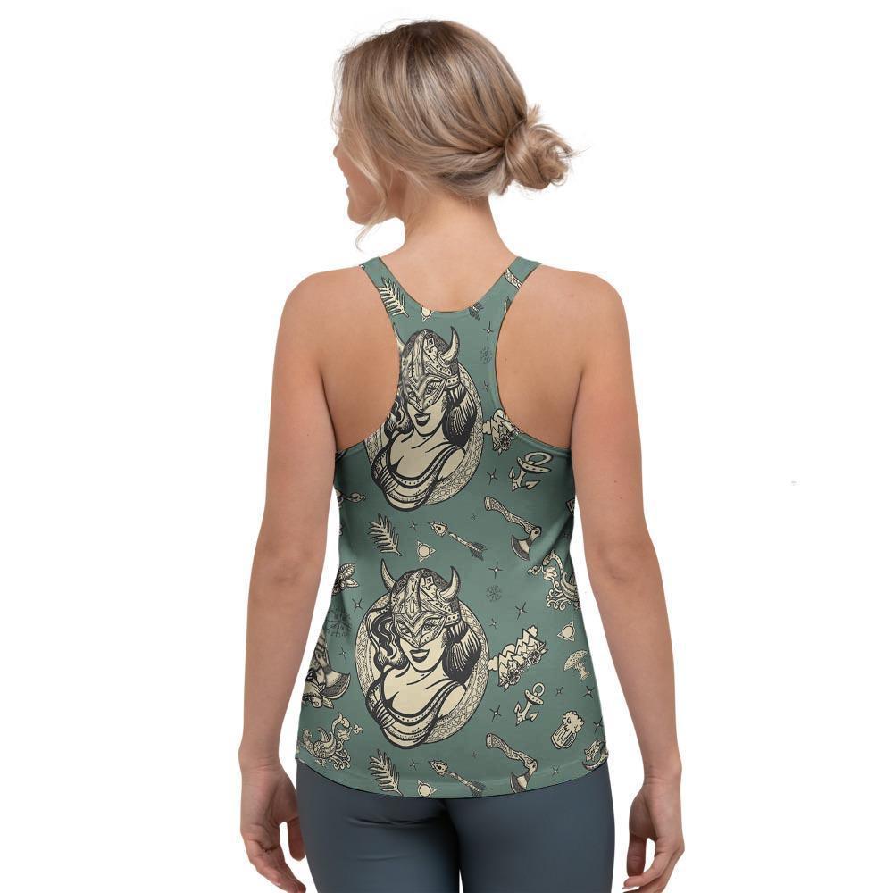 Barbarian Warrior Viking Norse Women's Racerback Tank Top-grizzshop