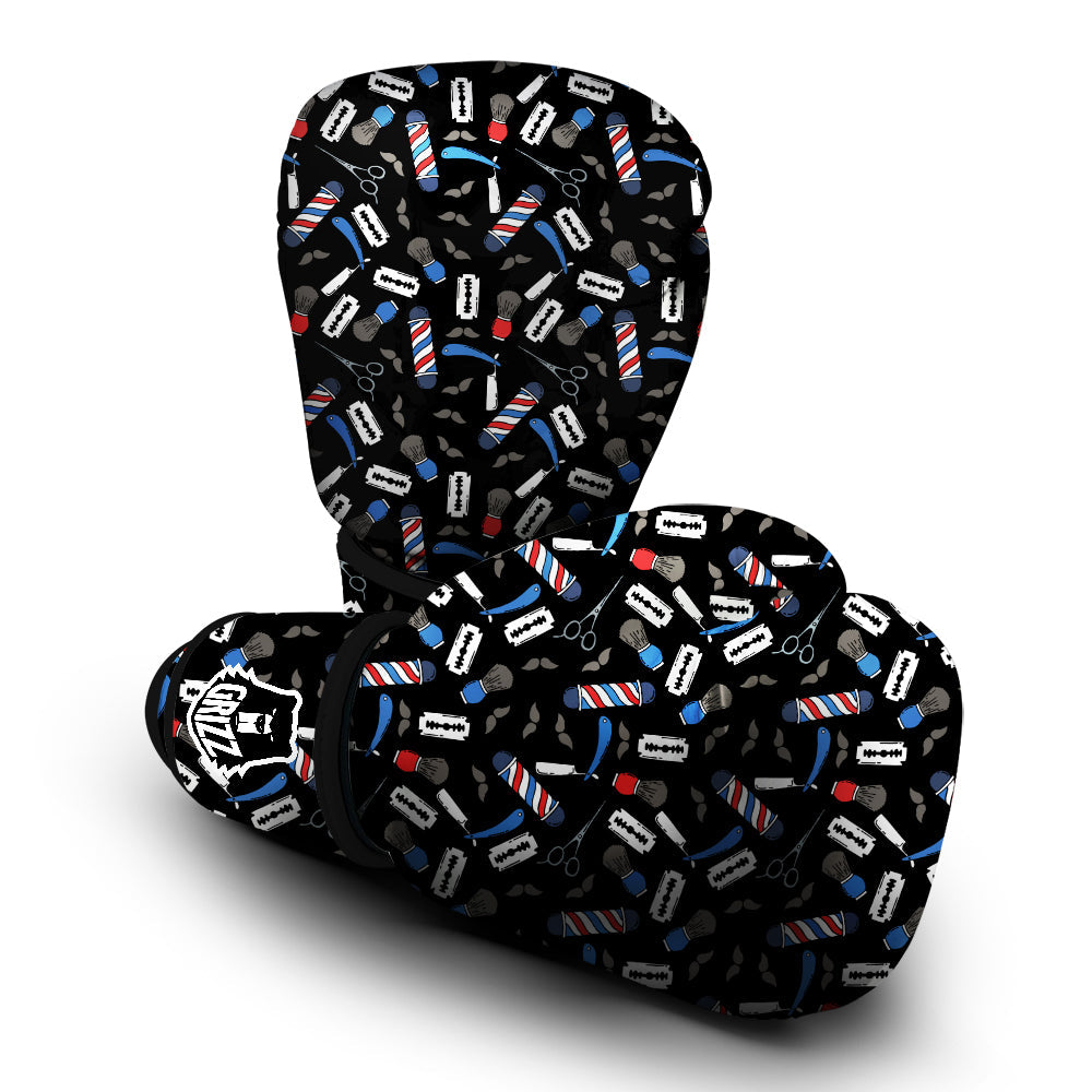 Barber Equipment Print Pattern Boxing Gloves-grizzshop