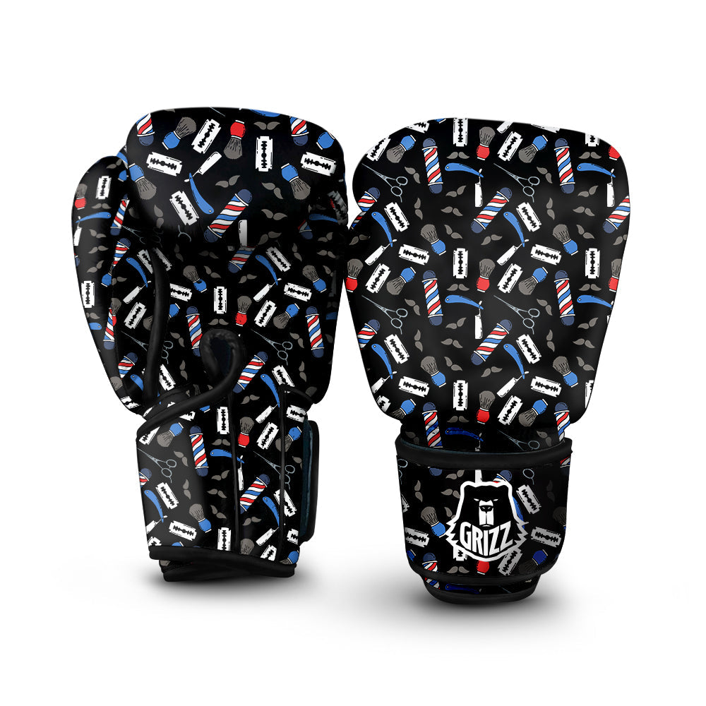 Barber Equipment Print Pattern Boxing Gloves-grizzshop