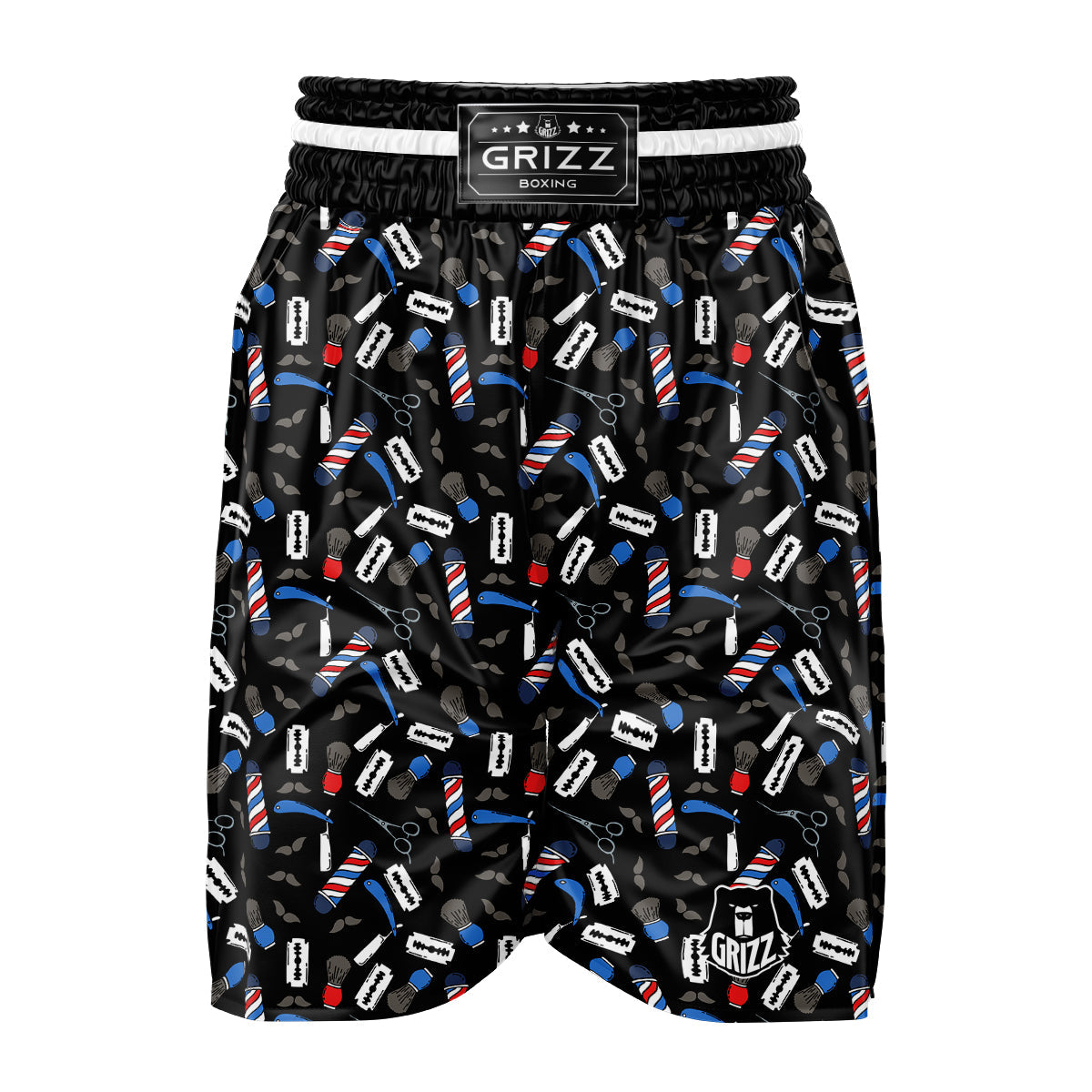 Barber Equipment Print Pattern Boxing Shorts-grizzshop