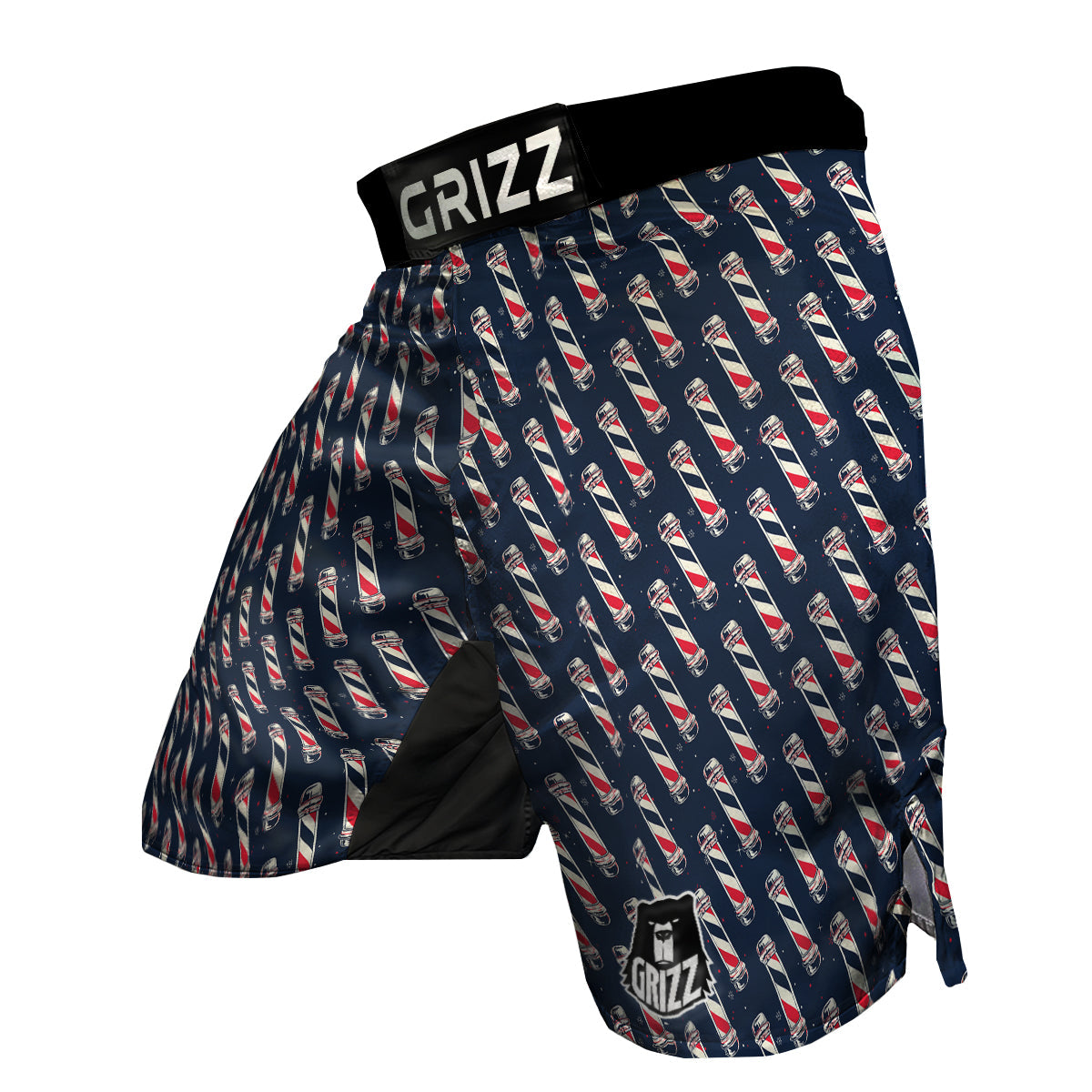 Barber Pole Print Pattern MMA Shorts-grizzshop