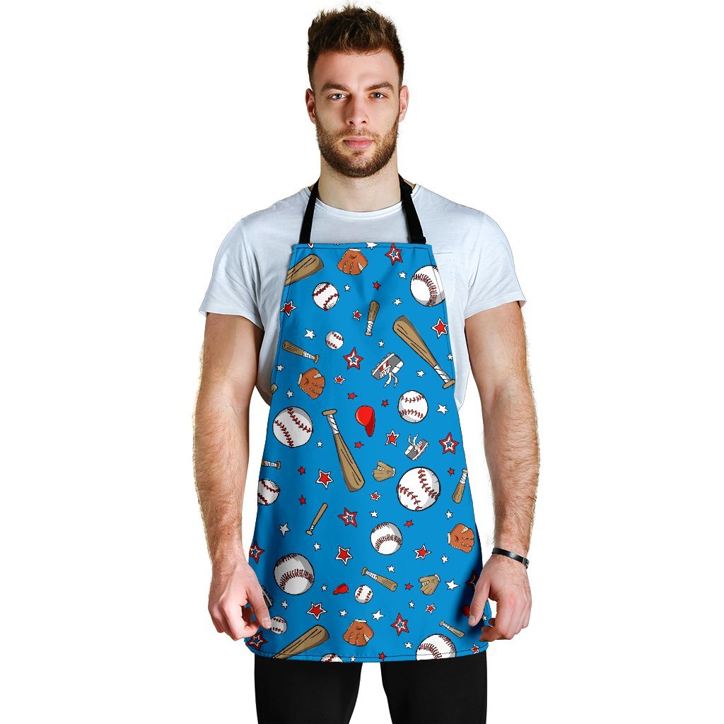 Baseball Pattern Print Men's Apron-grizzshop