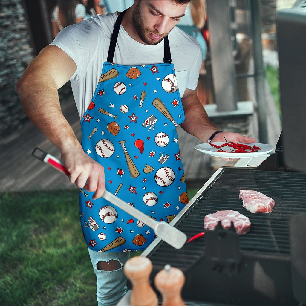 Baseball Pattern Print Men's Apron-grizzshop