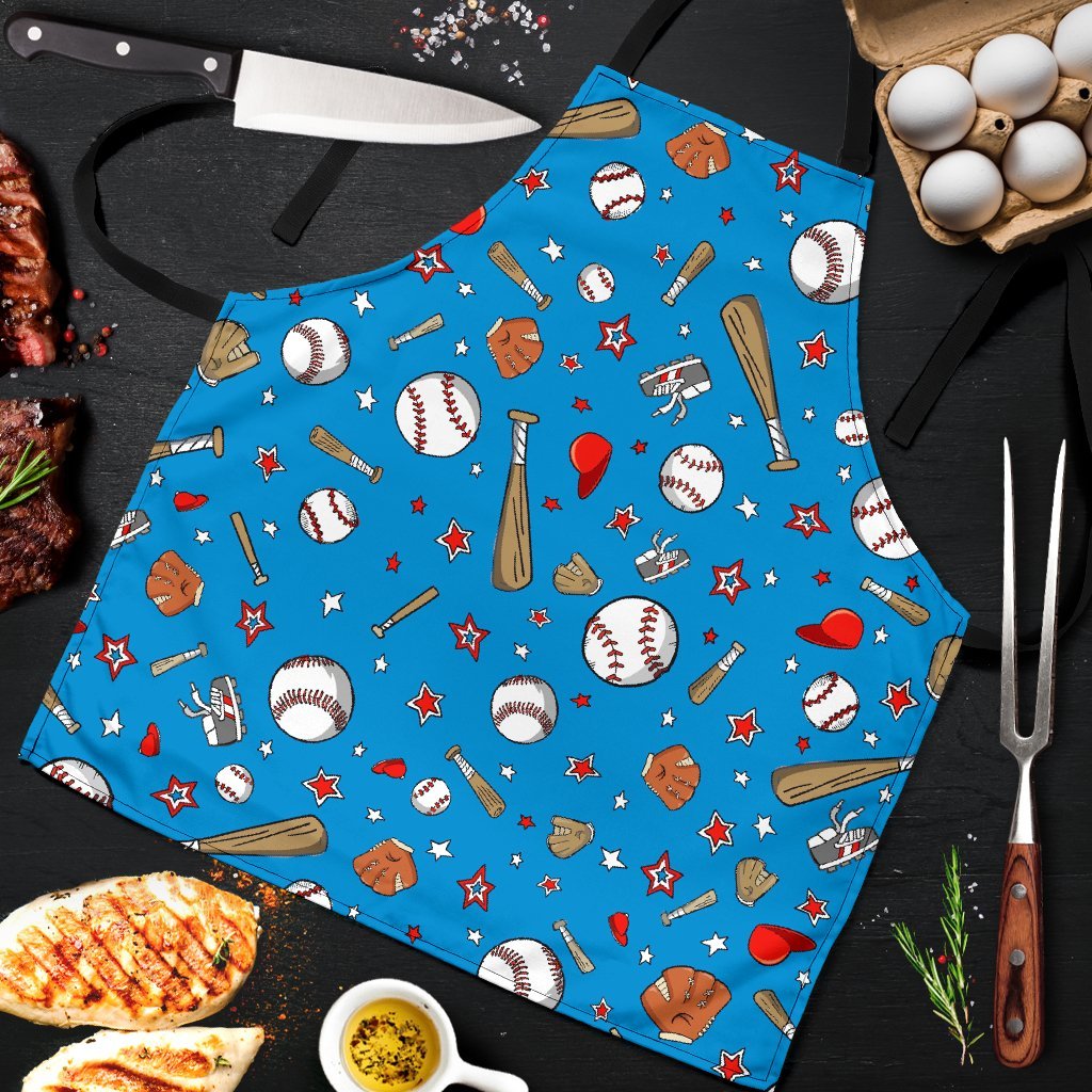 Baseball Pattern Print Men's Apron-grizzshop