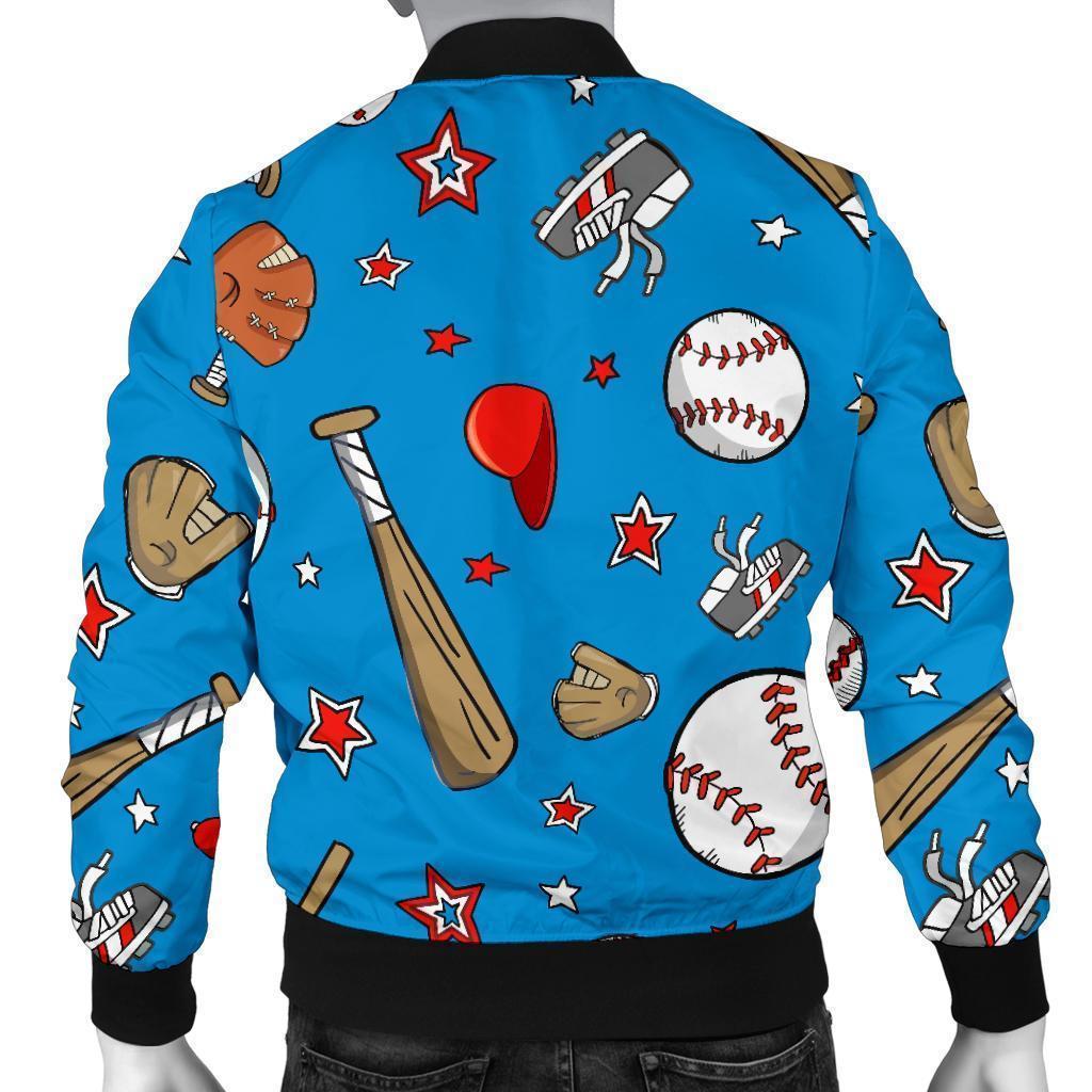 Baseball Pattern Print Men's Bomber Jacket-grizzshop