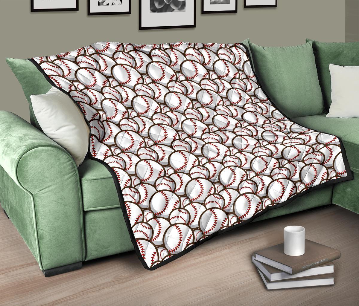 Baseball Print Pattern Quilt-grizzshop