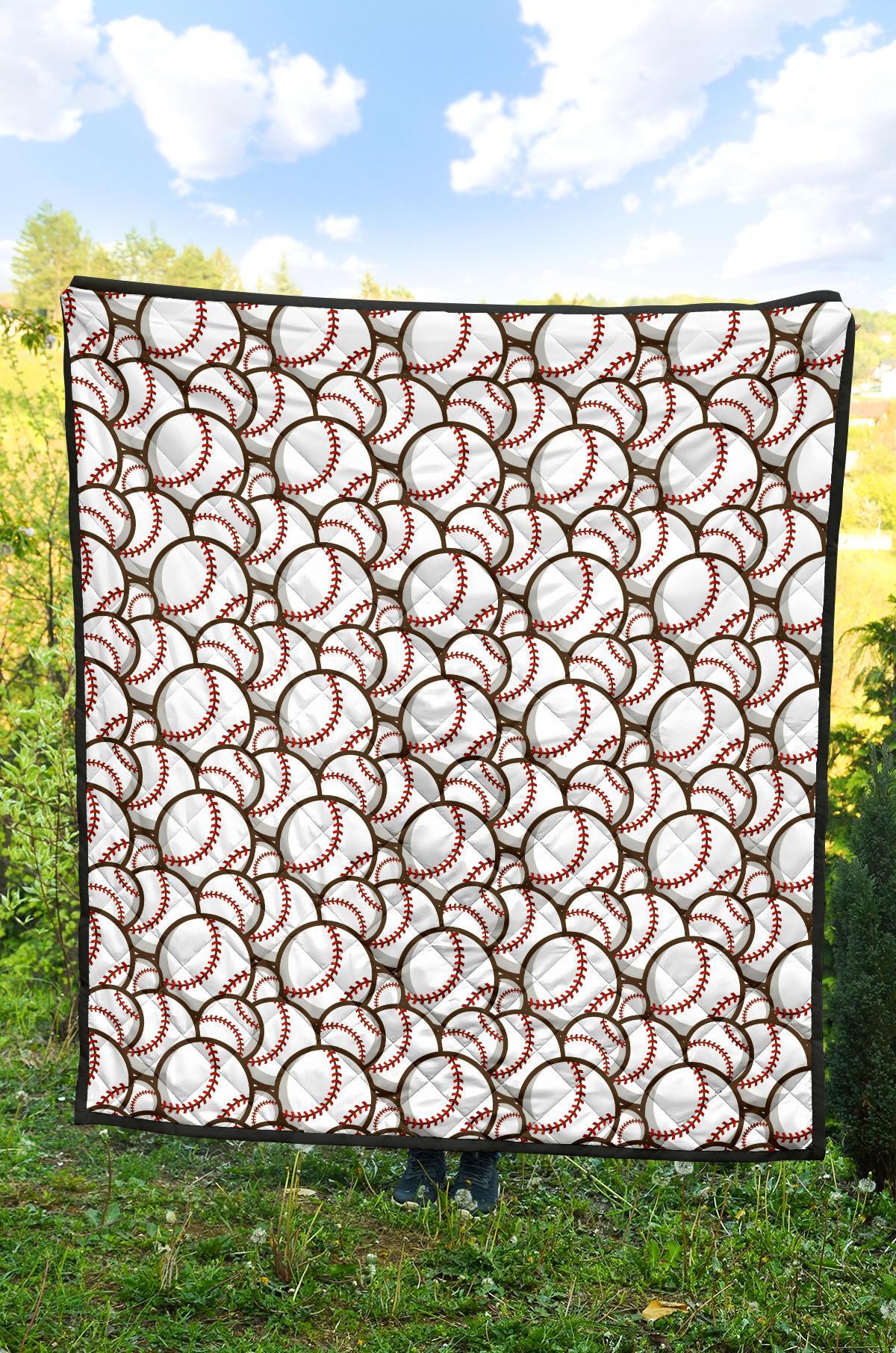 Baseball Print Pattern Quilt-grizzshop