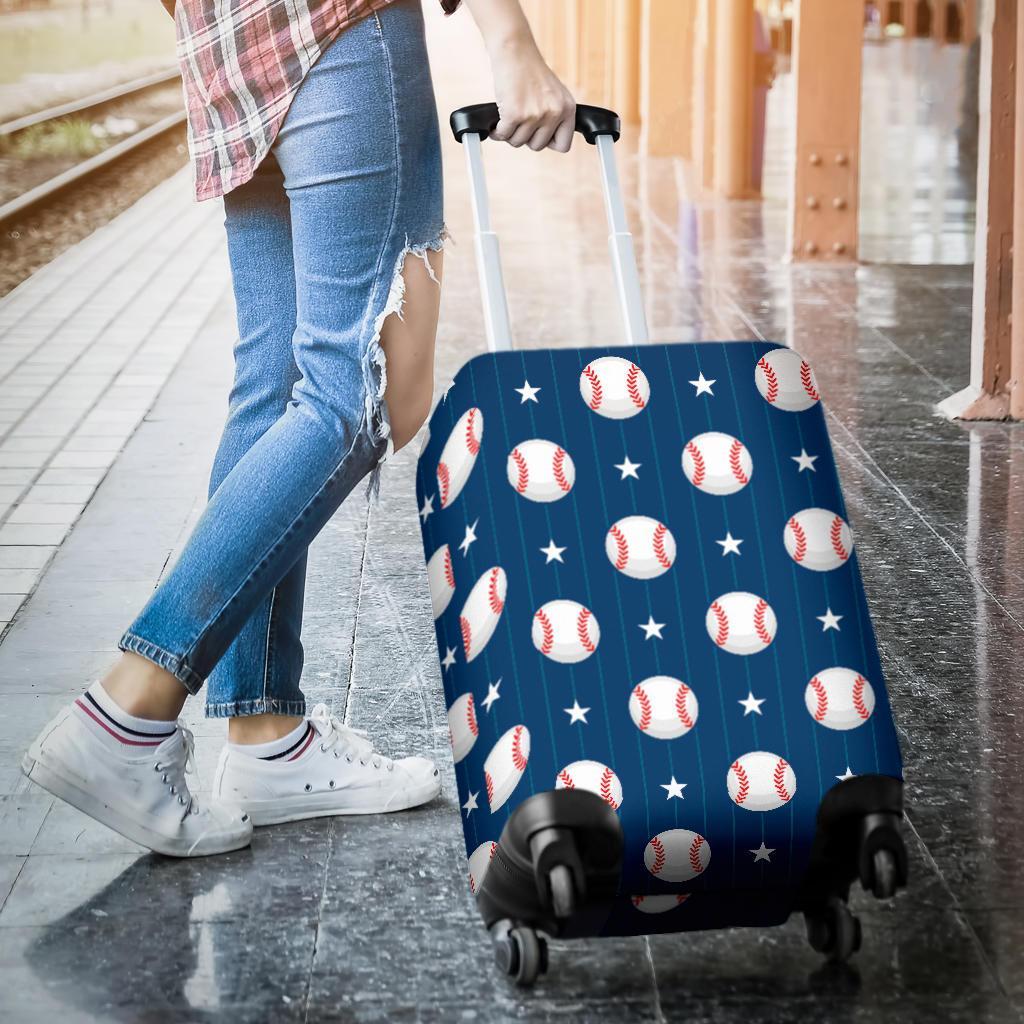 Baseball Star Pattern Print Luggage Cover Protector-grizzshop