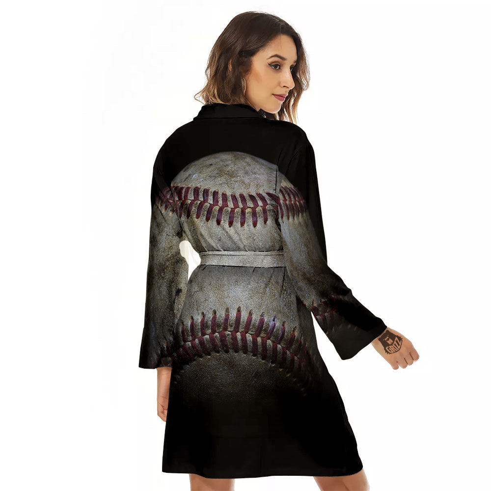 Baseballs Grunge Print Women's Robe-grizzshop
