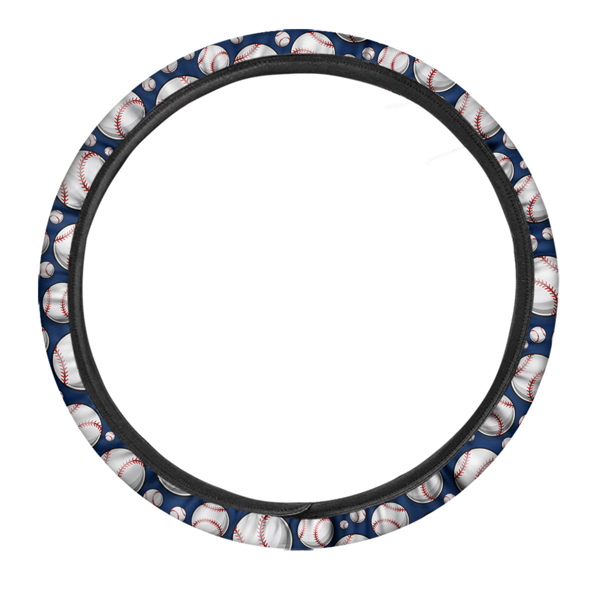 Baseballs Print Pattern Car Steering Wheel Cover-grizzshop