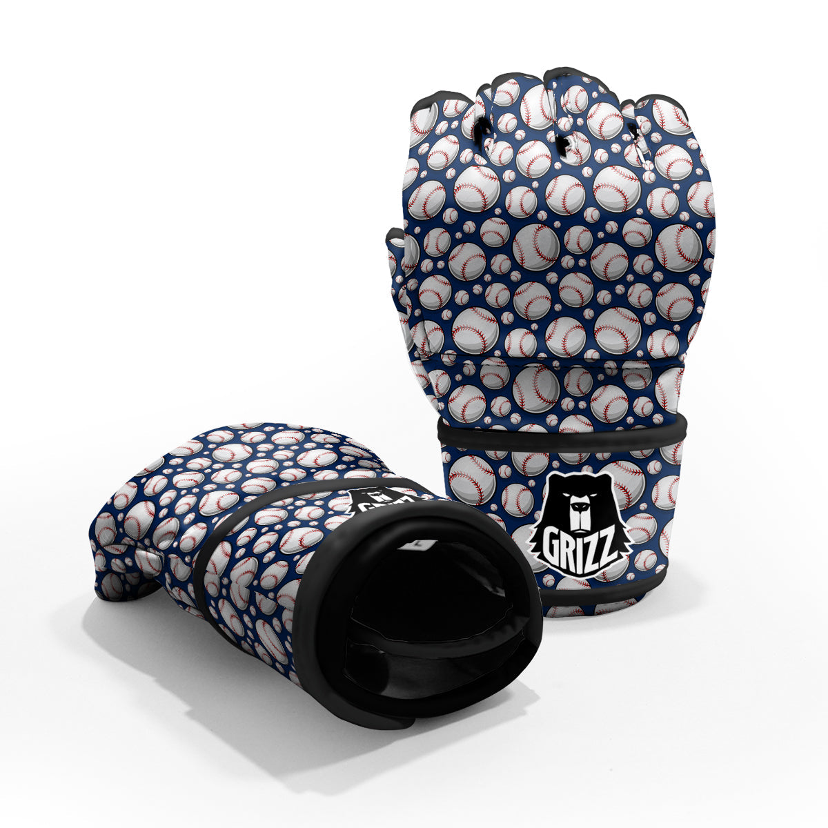 Baseballs Print Pattern MMA Gloves-grizzshop