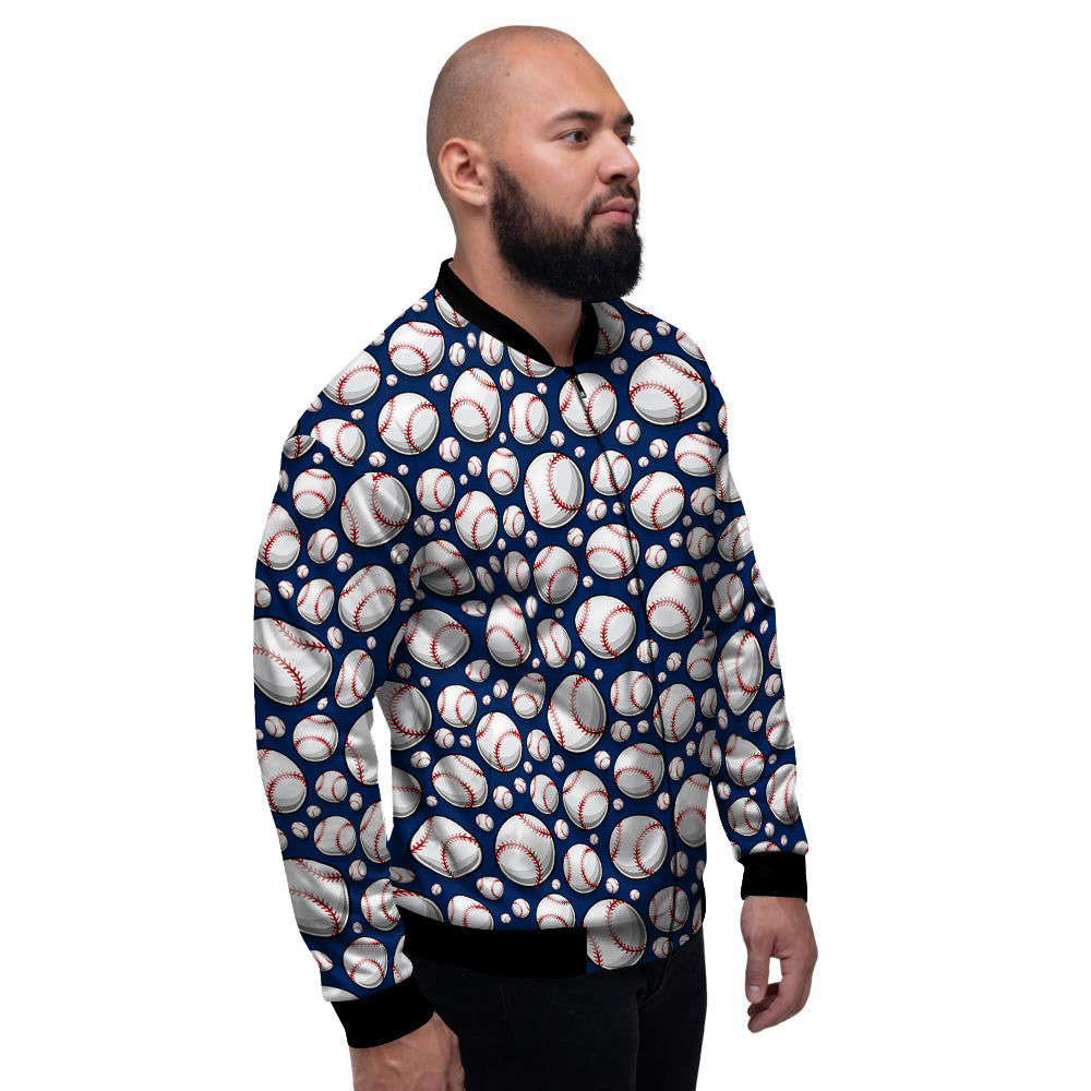 Baseballs Print Pattern Men's Bomber Jacket-grizzshop