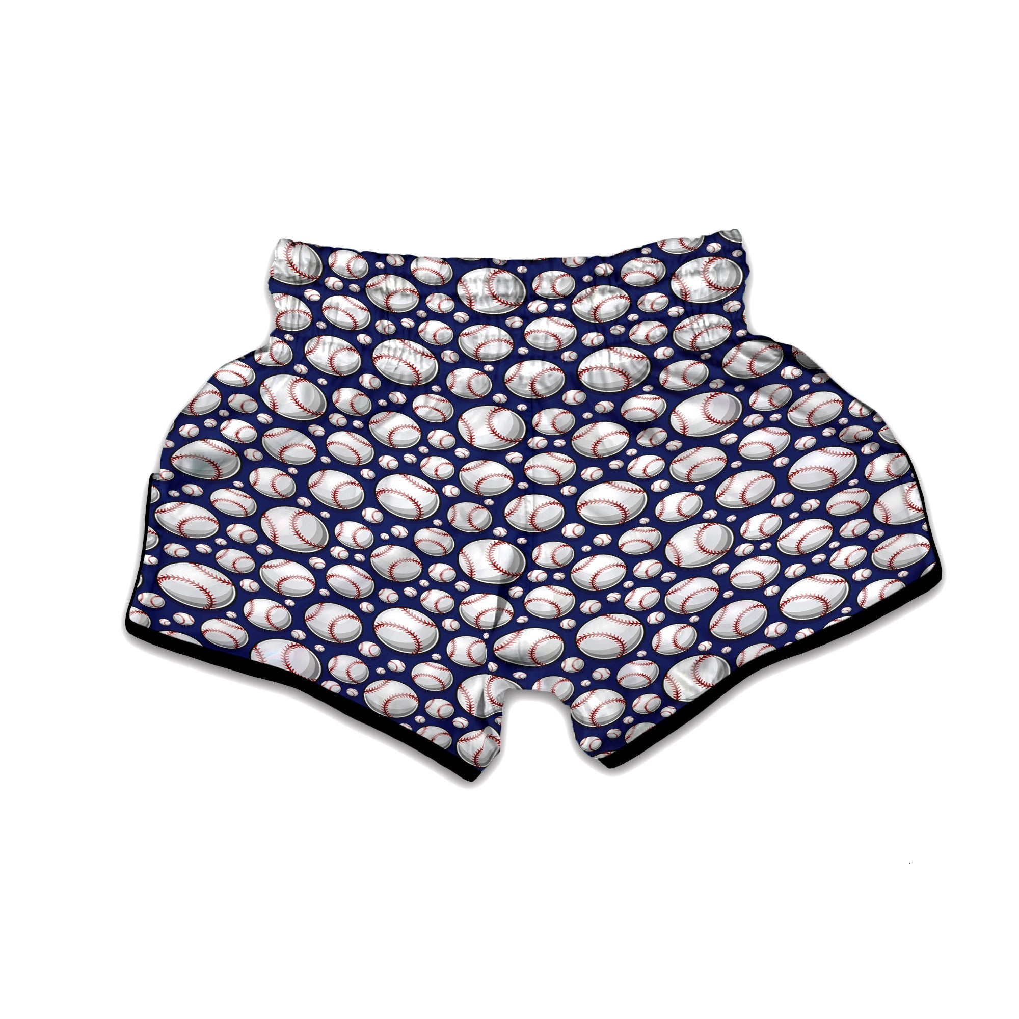 Baseballs Print Pattern Muay Thai Boxing Shorts-grizzshop