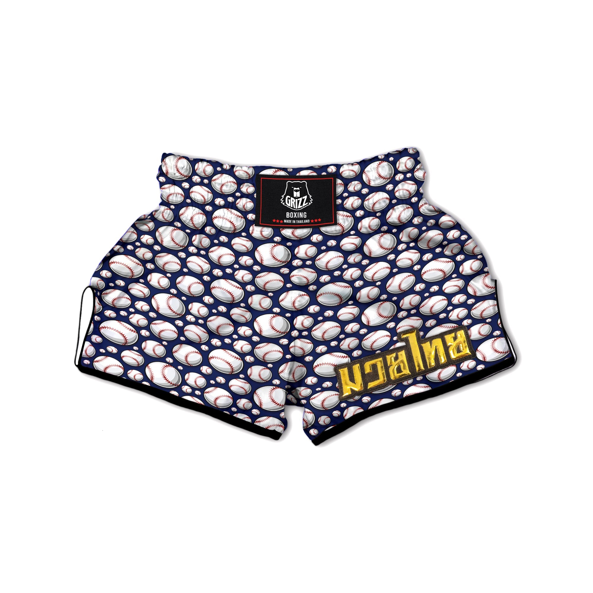 Baseballs Print Pattern Muay Thai Boxing Shorts-grizzshop