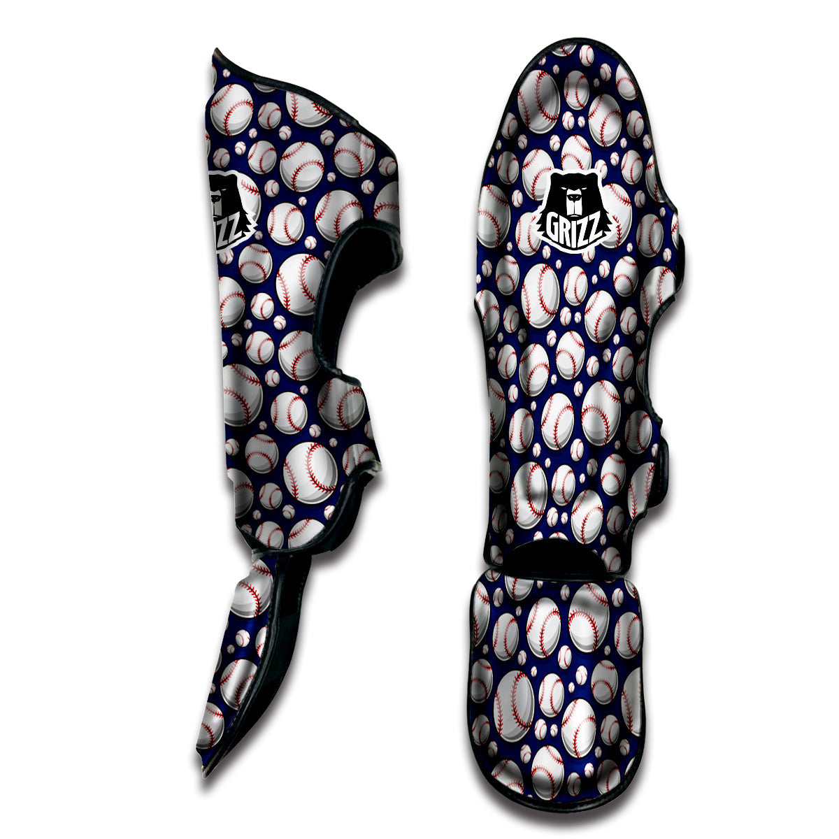 Baseballs Print Pattern Muay Thai Shin Guards-grizzshop