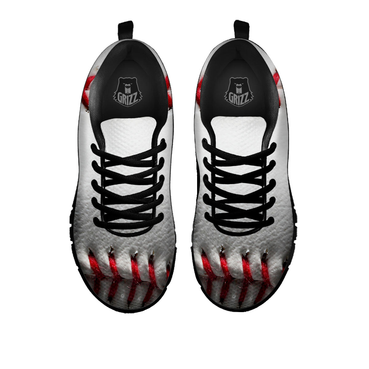 Baseballs Texture Print Black Sneaker-grizzshop