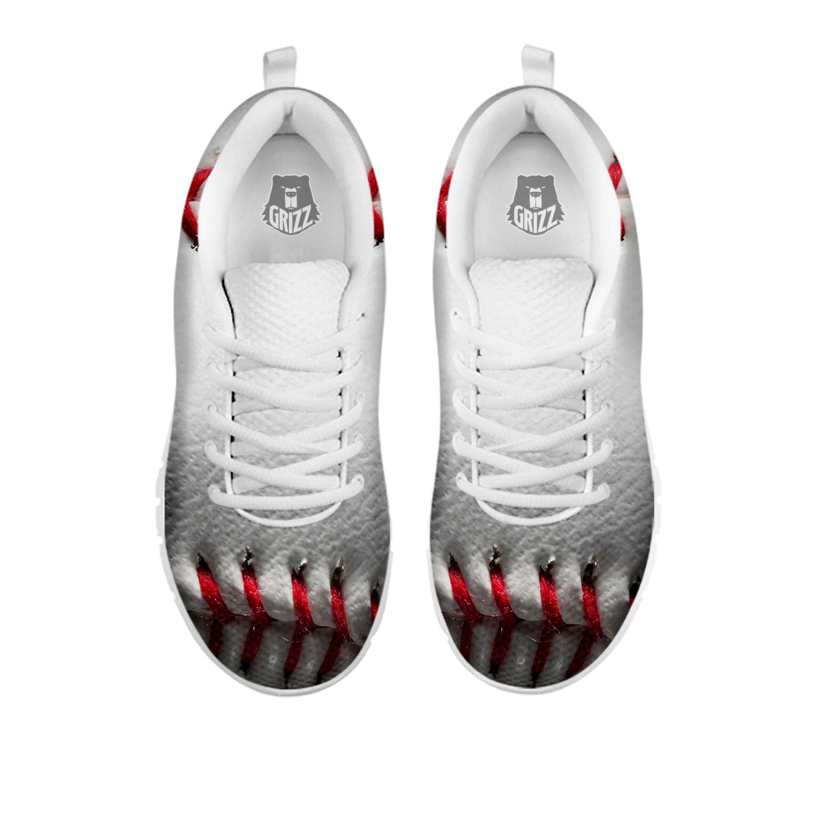 Baseballs Texture Print White Sneaker-grizzshop