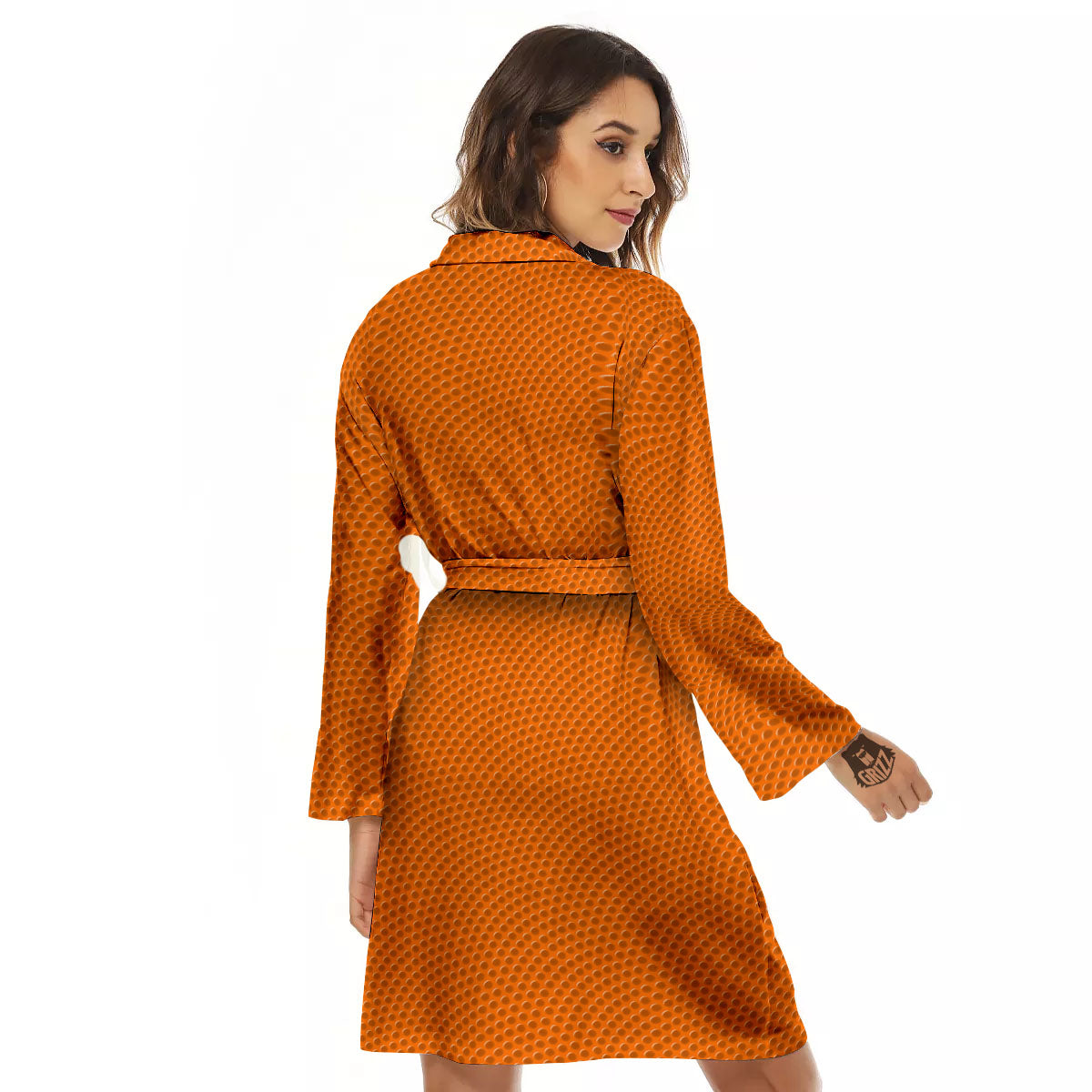 Basketball Ball Texture Print Women's Robe-grizzshop
