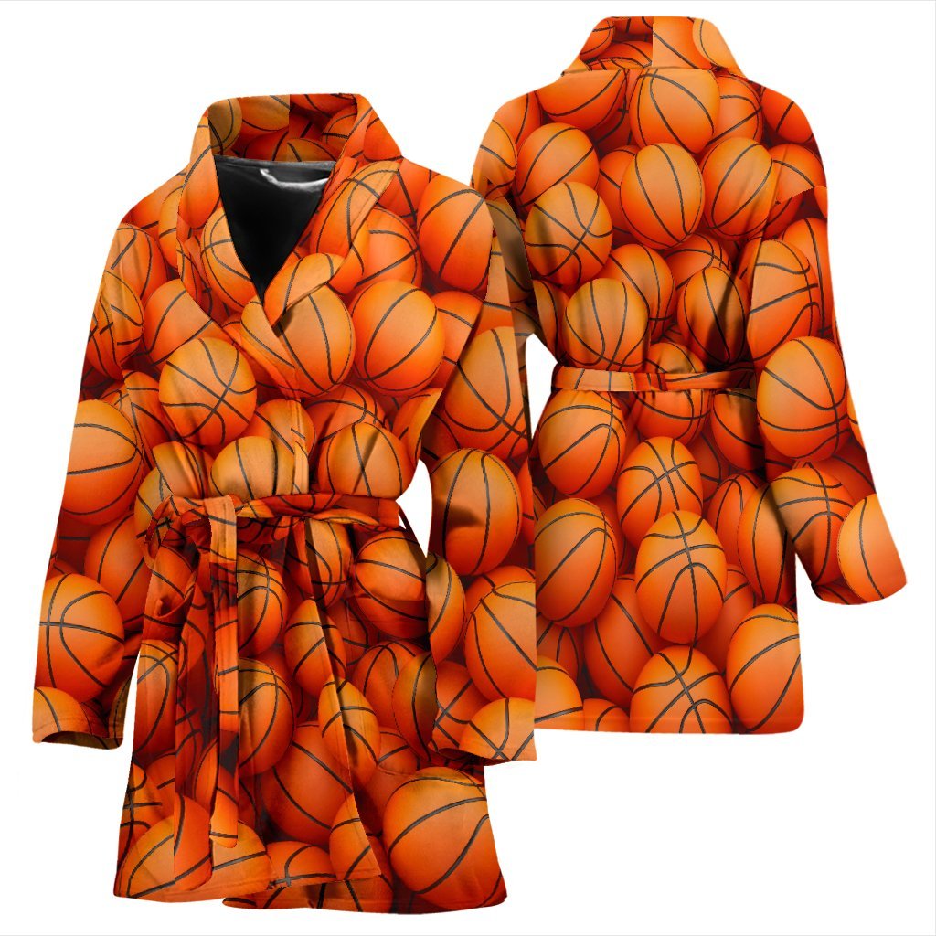 Basketball Pattern Print Women Long Robe-grizzshop
