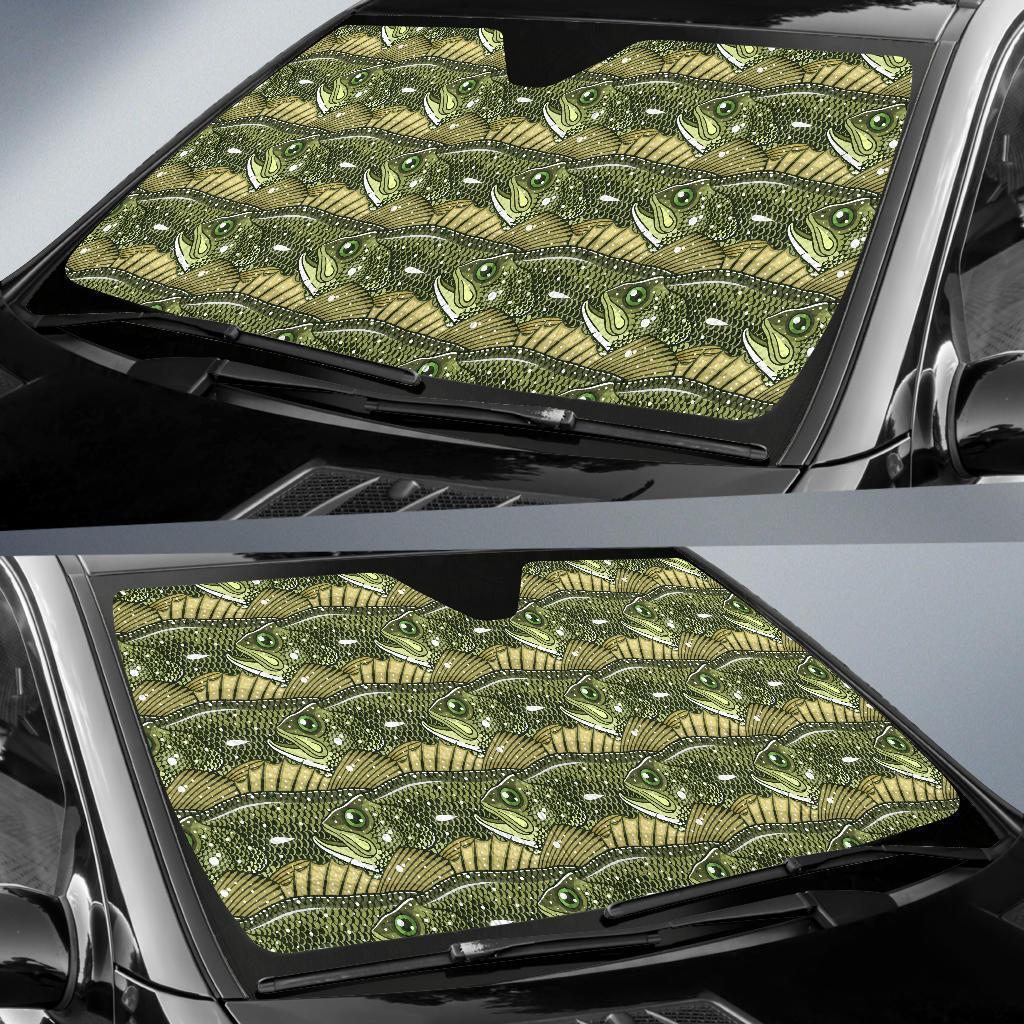 Bass Fishing Bait Pattern Print Car Sun Shade-grizzshop