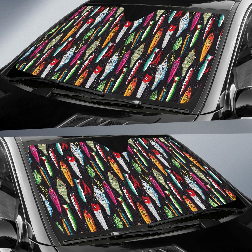Bass Fishing Bait Print Pattern Car Sun Shade-grizzshop