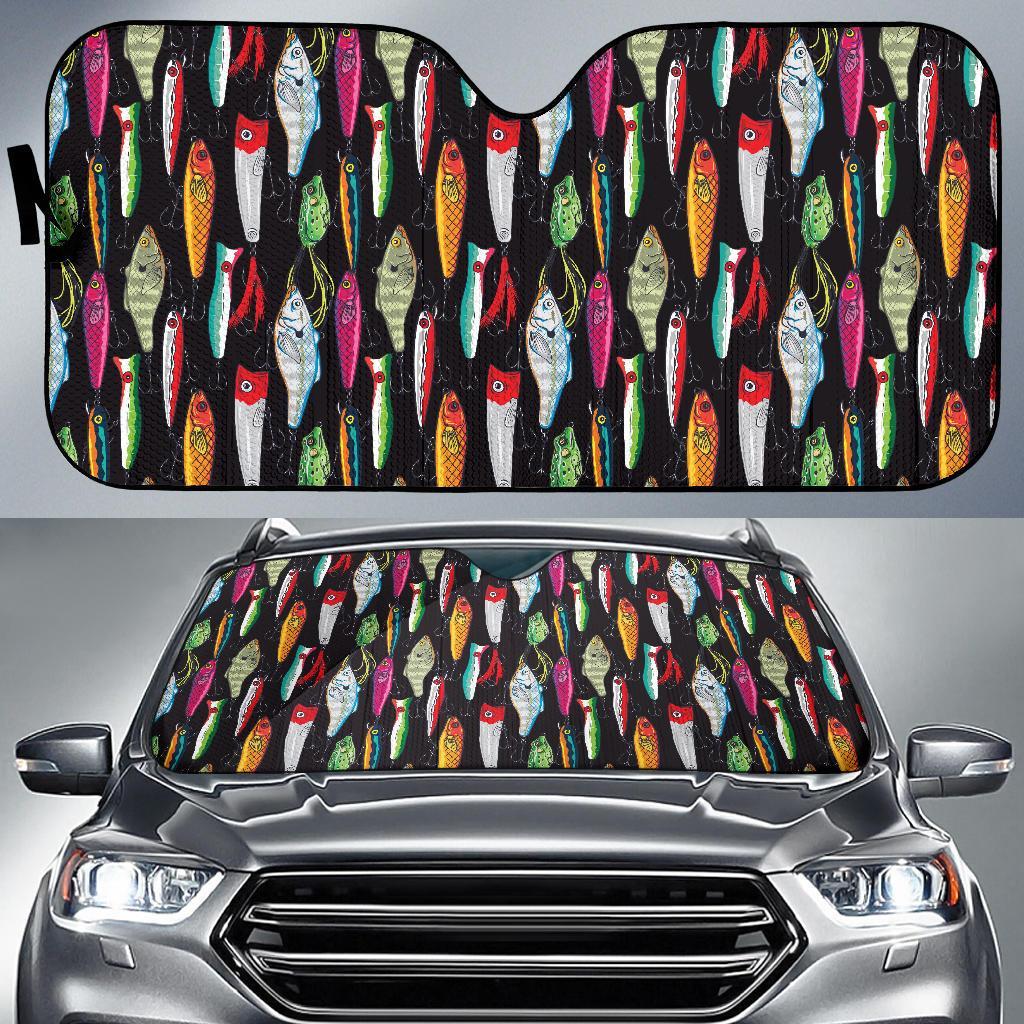 Bass Fishing Bait Print Pattern Car Sun Shade-grizzshop
