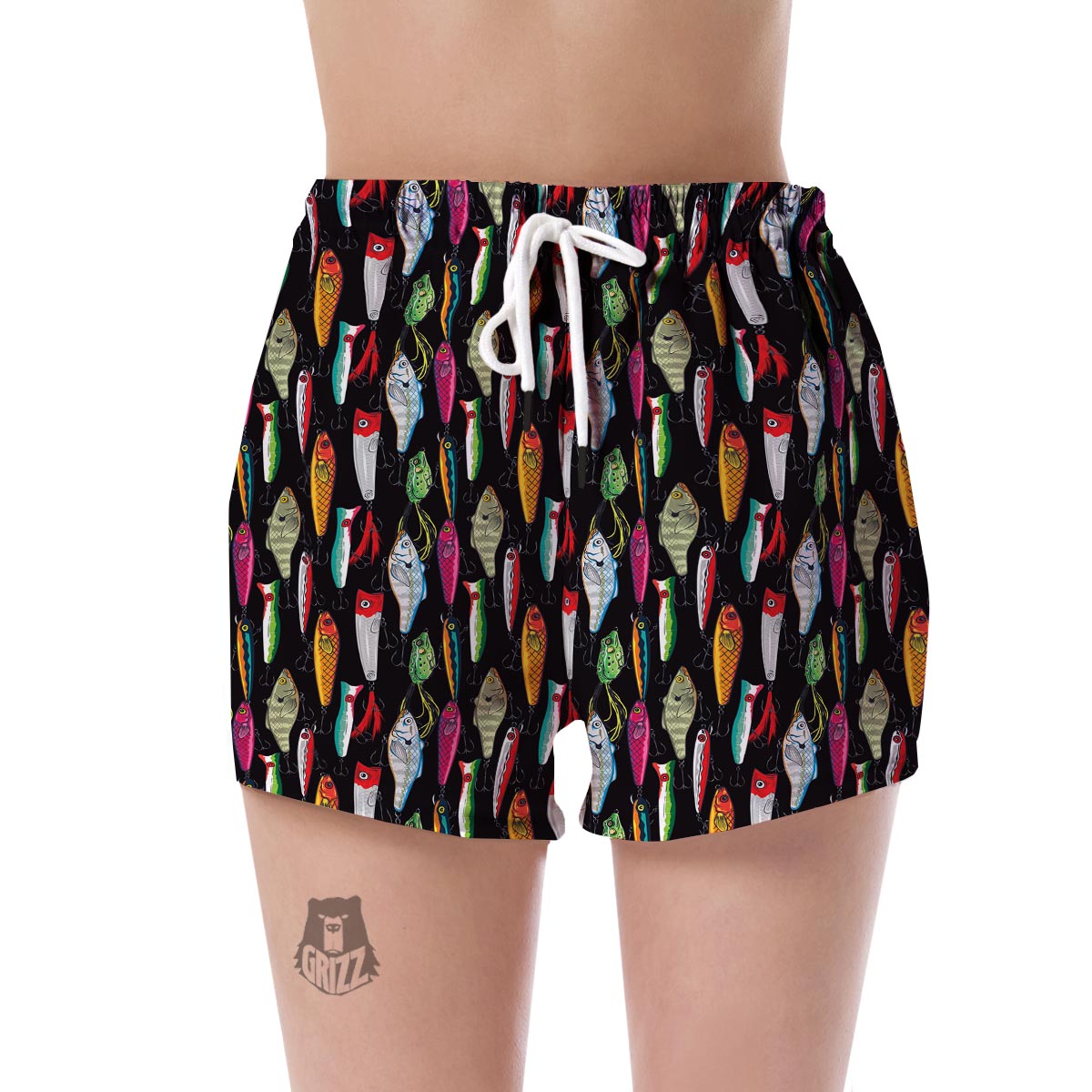 Bass Fishing Bait Print Pattern Women's Shorts-grizzshop
