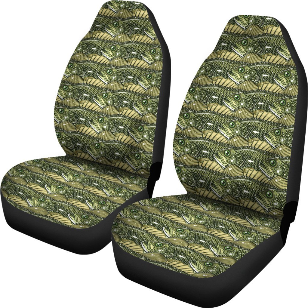 Bass Fishing Bait Pattern Print Universal Fit Car Seat Cover-grizzshop