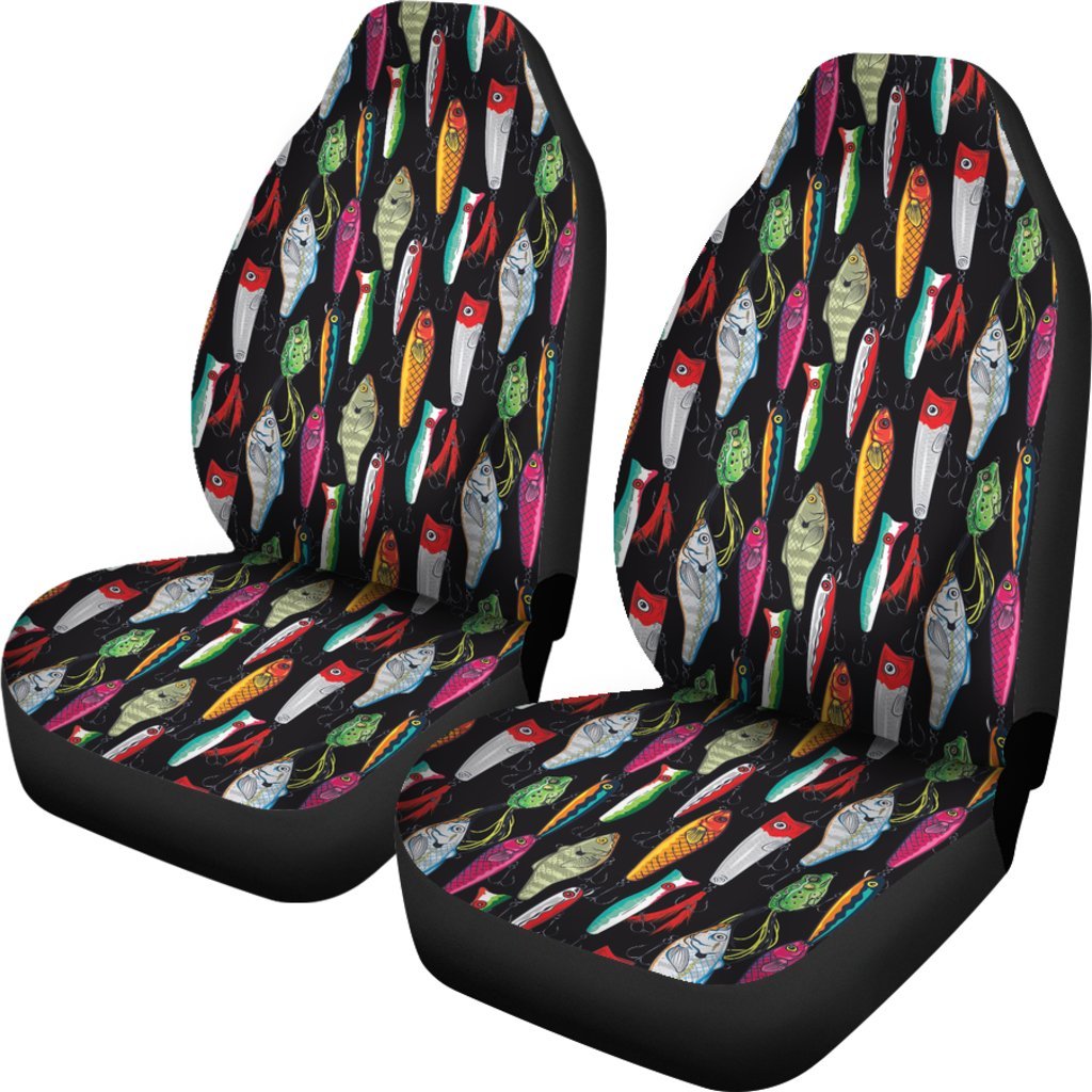 Bass Fishing Bait Print Pattern Universal Fit Car Seat Cover-grizzshop