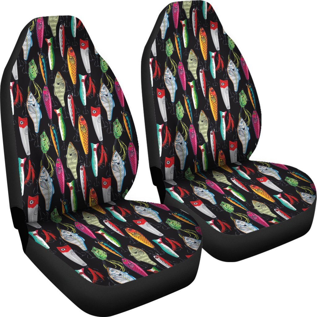 Bass Fishing Bait Print Pattern Universal Fit Car Seat Cover-grizzshop