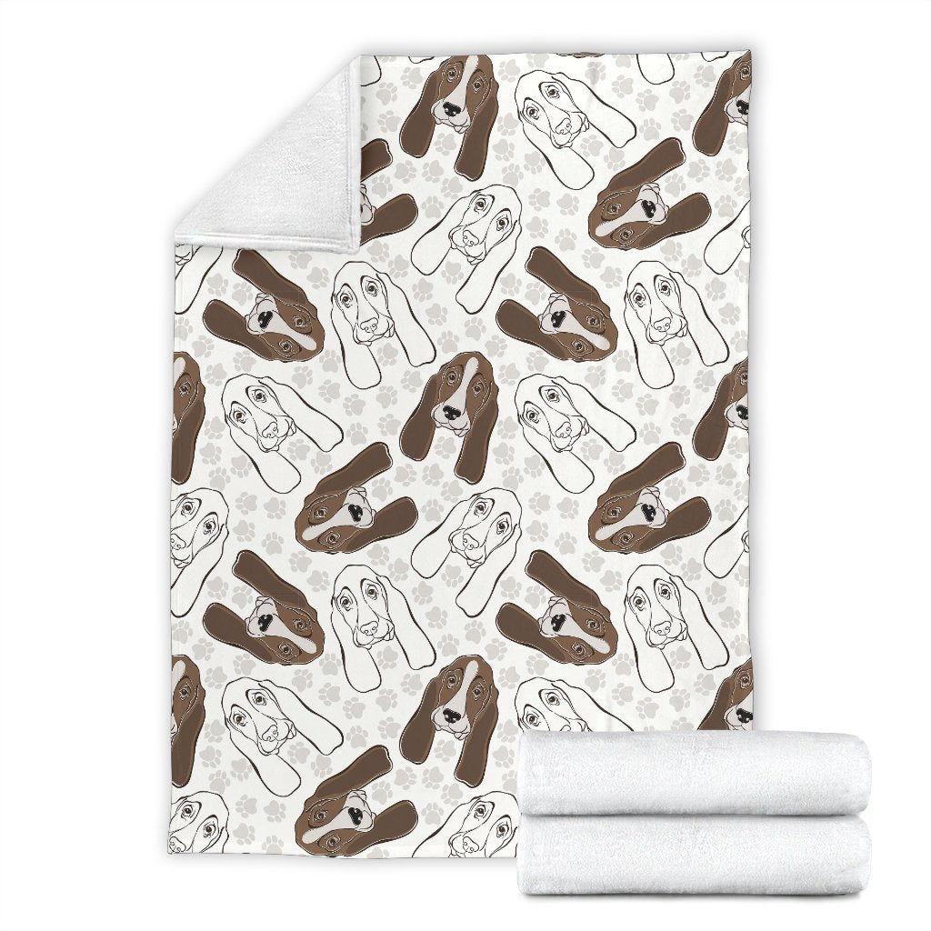 Basset Hound Dog Pattern Print Blanket-grizzshop