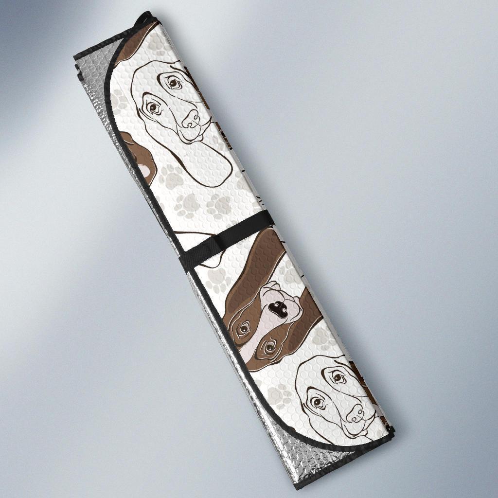 Basset Hound Dog Pattern Print Car Sun Shade-grizzshop