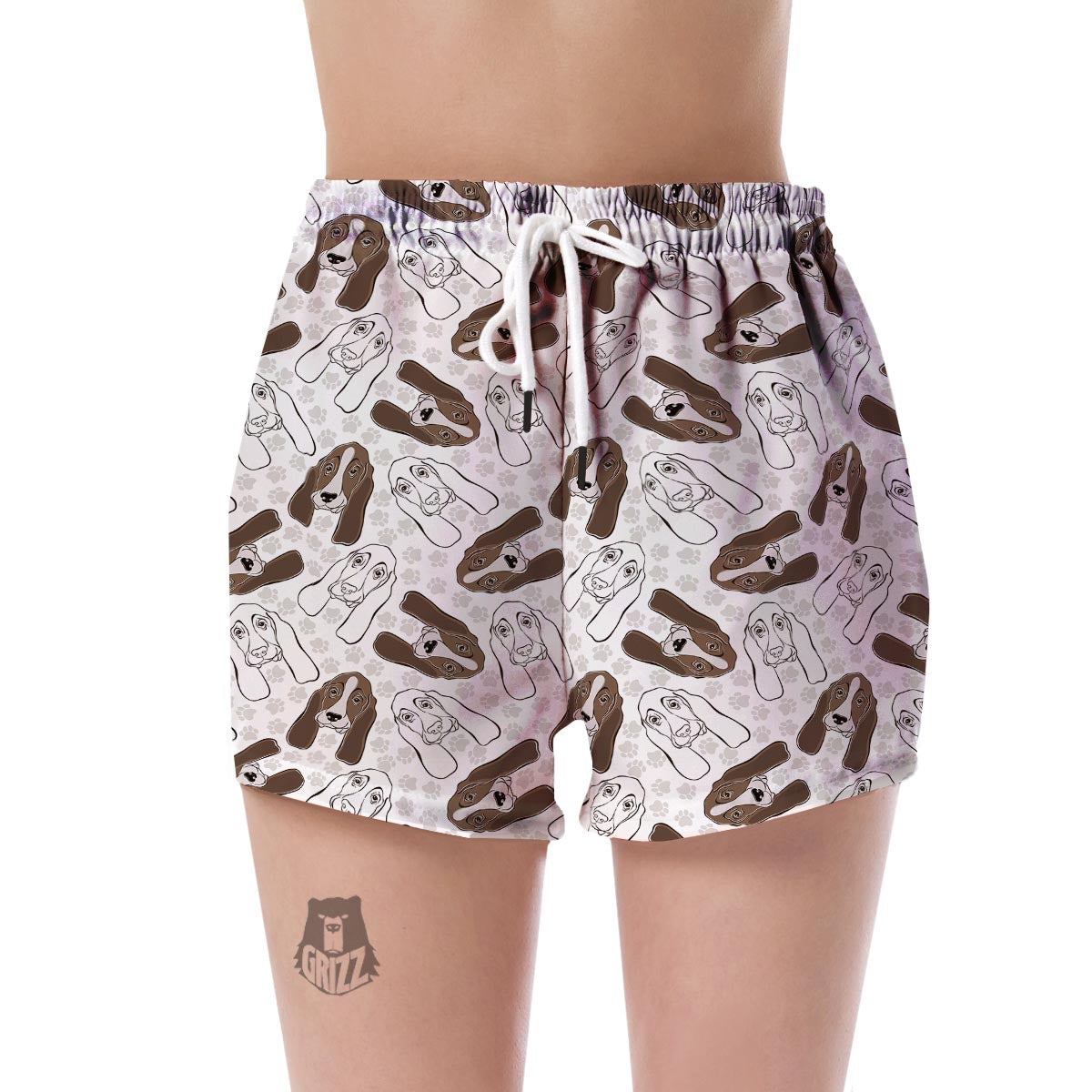 Basset Hound Dog Pattern Print Women's Shorts-grizzshop