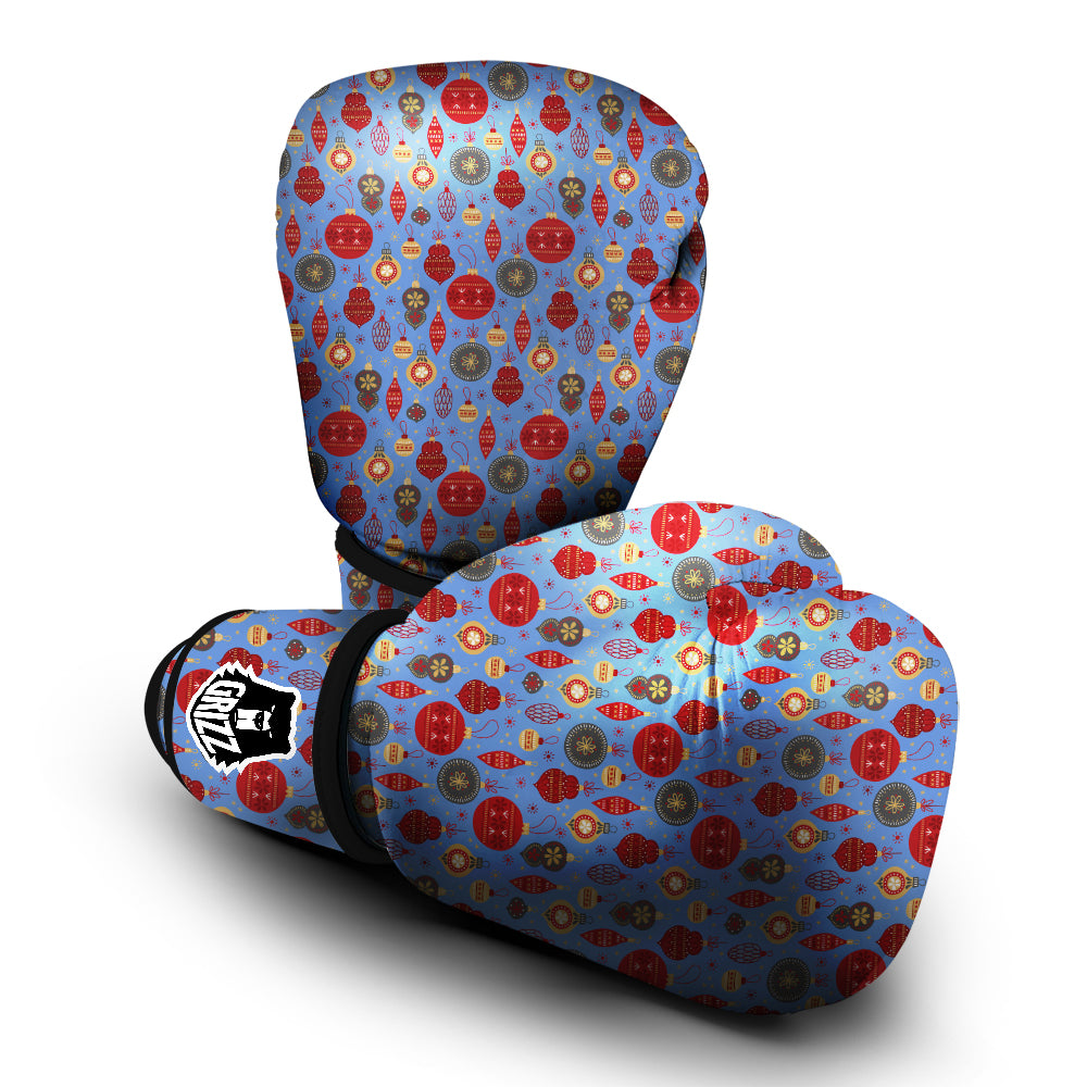 Baubles Christmas Print Pattern Boxing Gloves-grizzshop