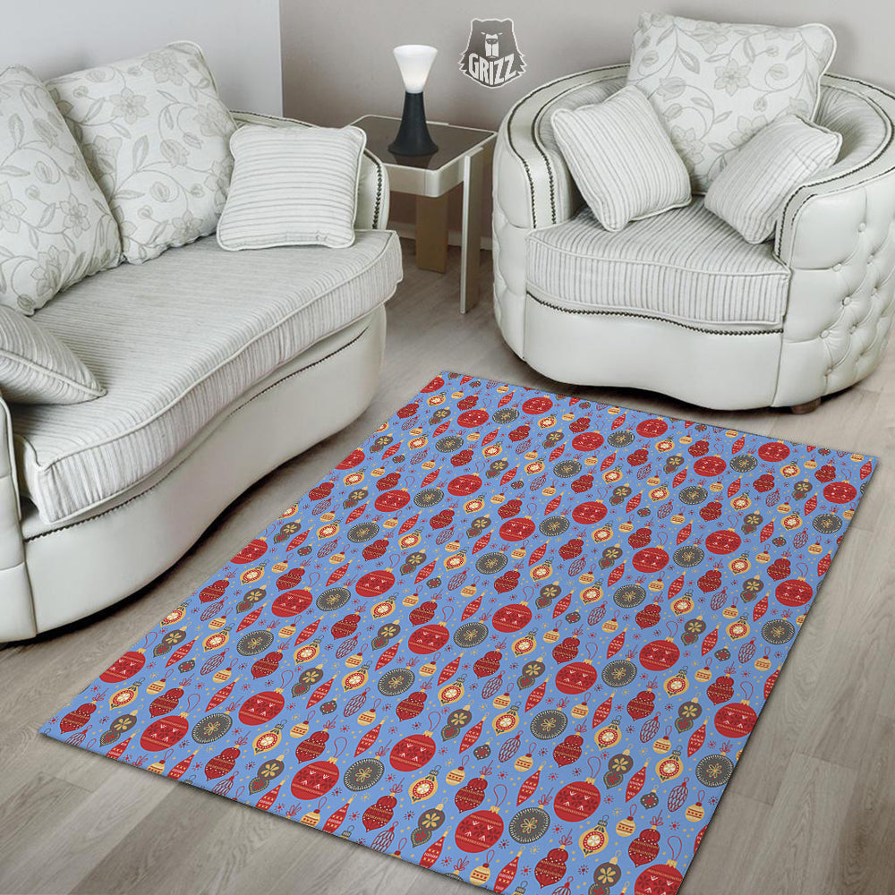 Baubles Christmas Print Pattern Floor Mat-grizzshop