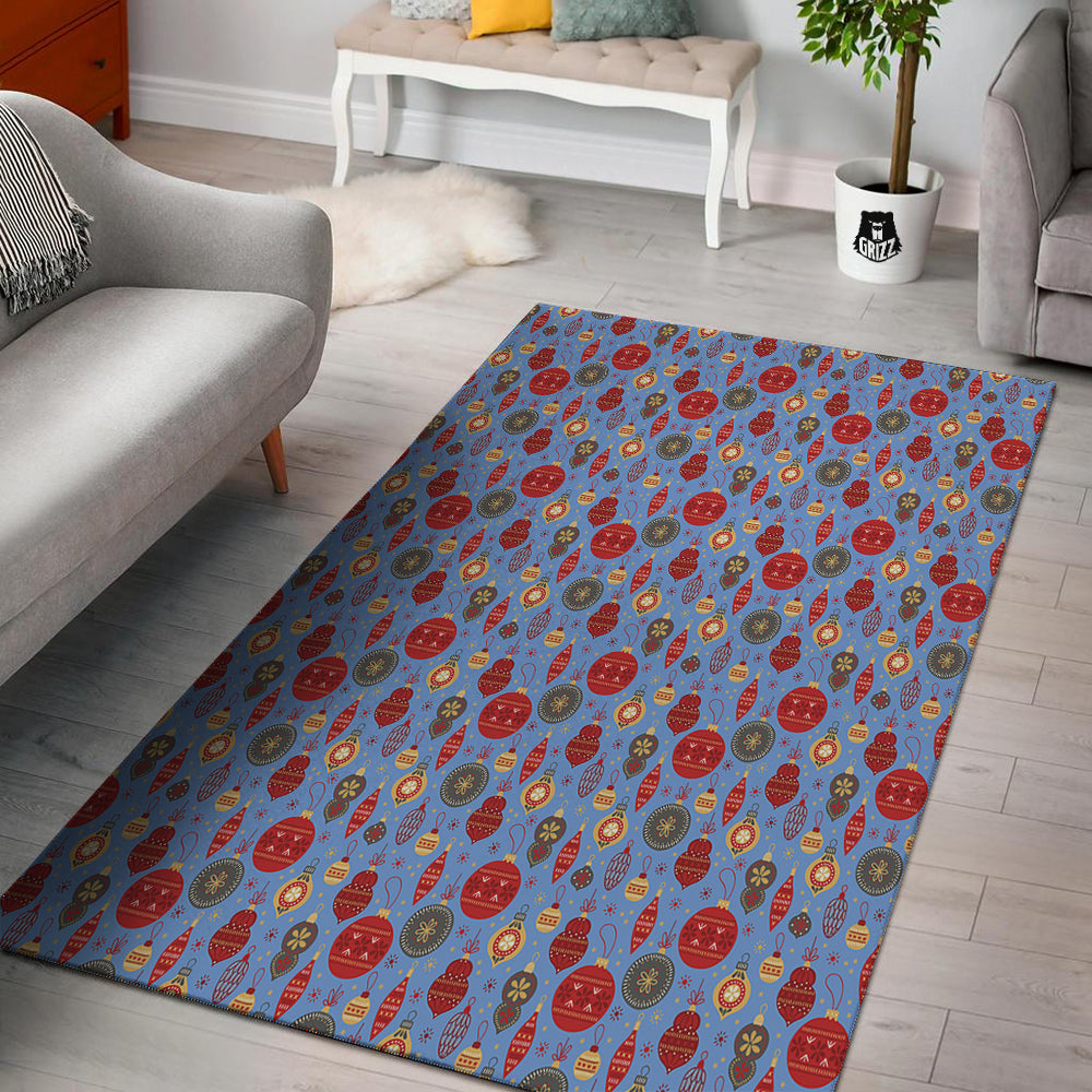 Baubles Christmas Print Pattern Floor Mat-grizzshop