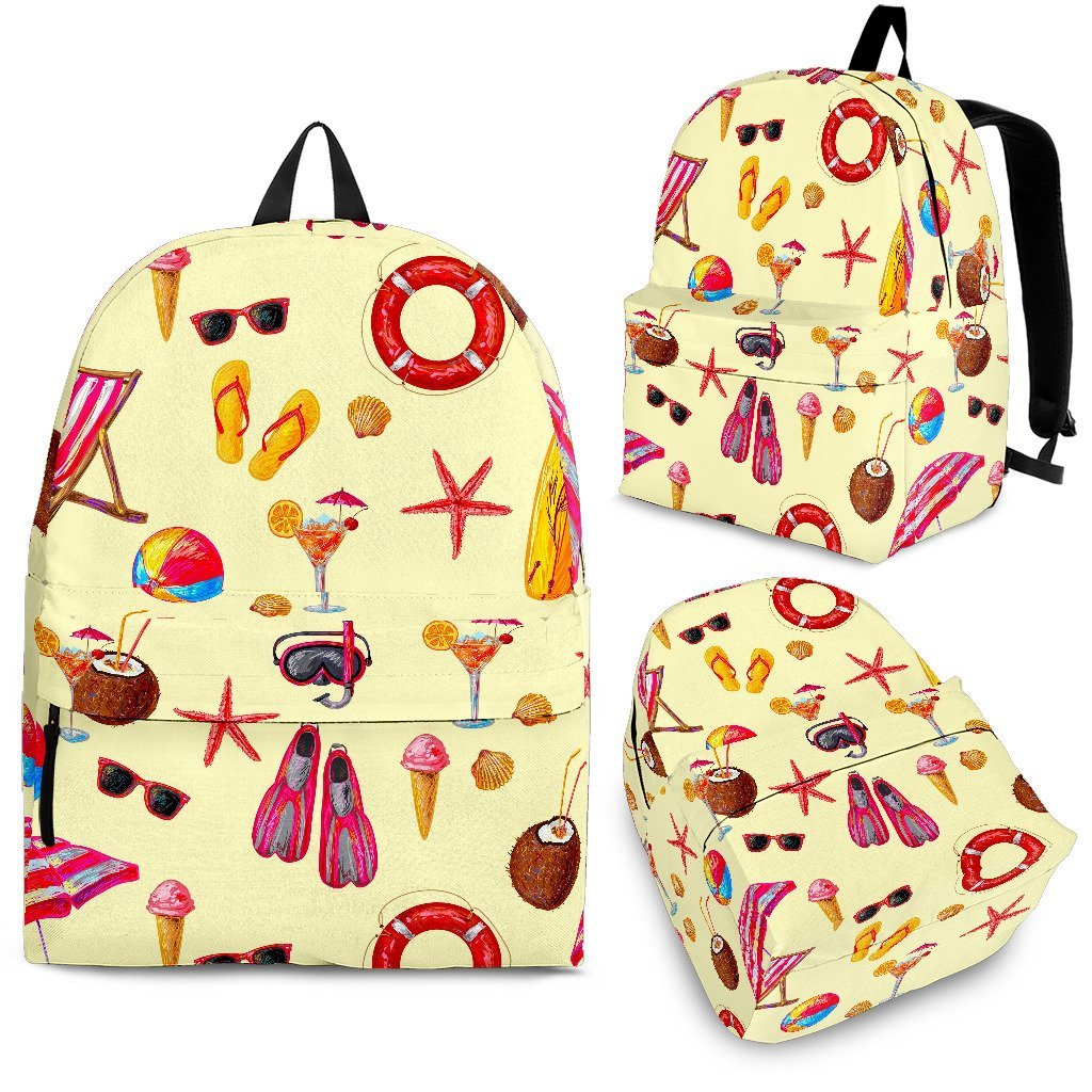 Beach Pattern Print Backpack-grizzshop